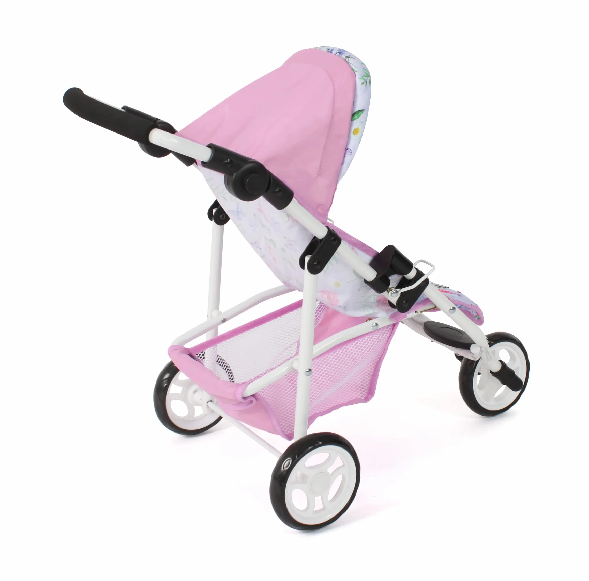 Bayer Chic 2000 - Buggy dla lalek Lola, joggery dla lalek, wózek dla lalek, kwiaty, 612-53, kwiaty, różowy, 70 x 33 x 62 cm