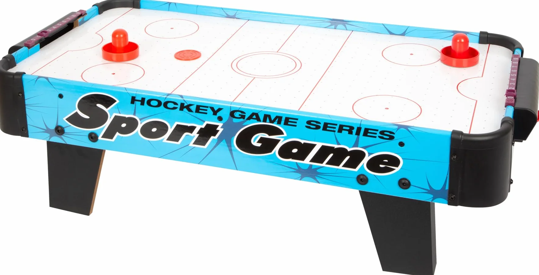Małe stopy Tisch-Air-Hockey aus Holz und Kunststoff und Compakter Tischaufleger für Speedhockey