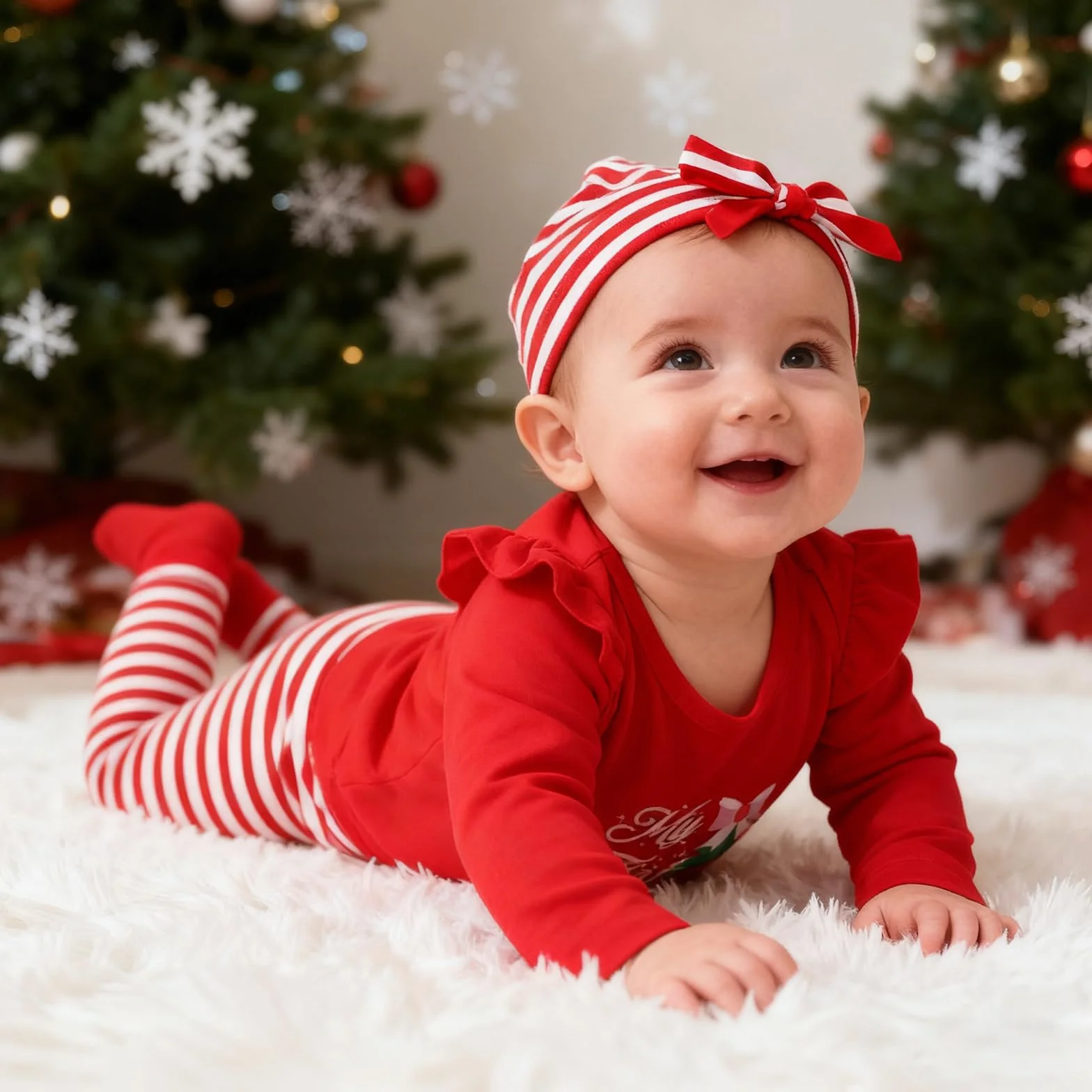 Strój bożonarodzeniowy dla dziewczynki, strój My First Christmas dla noworodków, na Boże Narodzenie, zestaw strojów bożonarodzeniowych, śpioszki, spodnie, kapelusz, opaska na czoło, 0-18