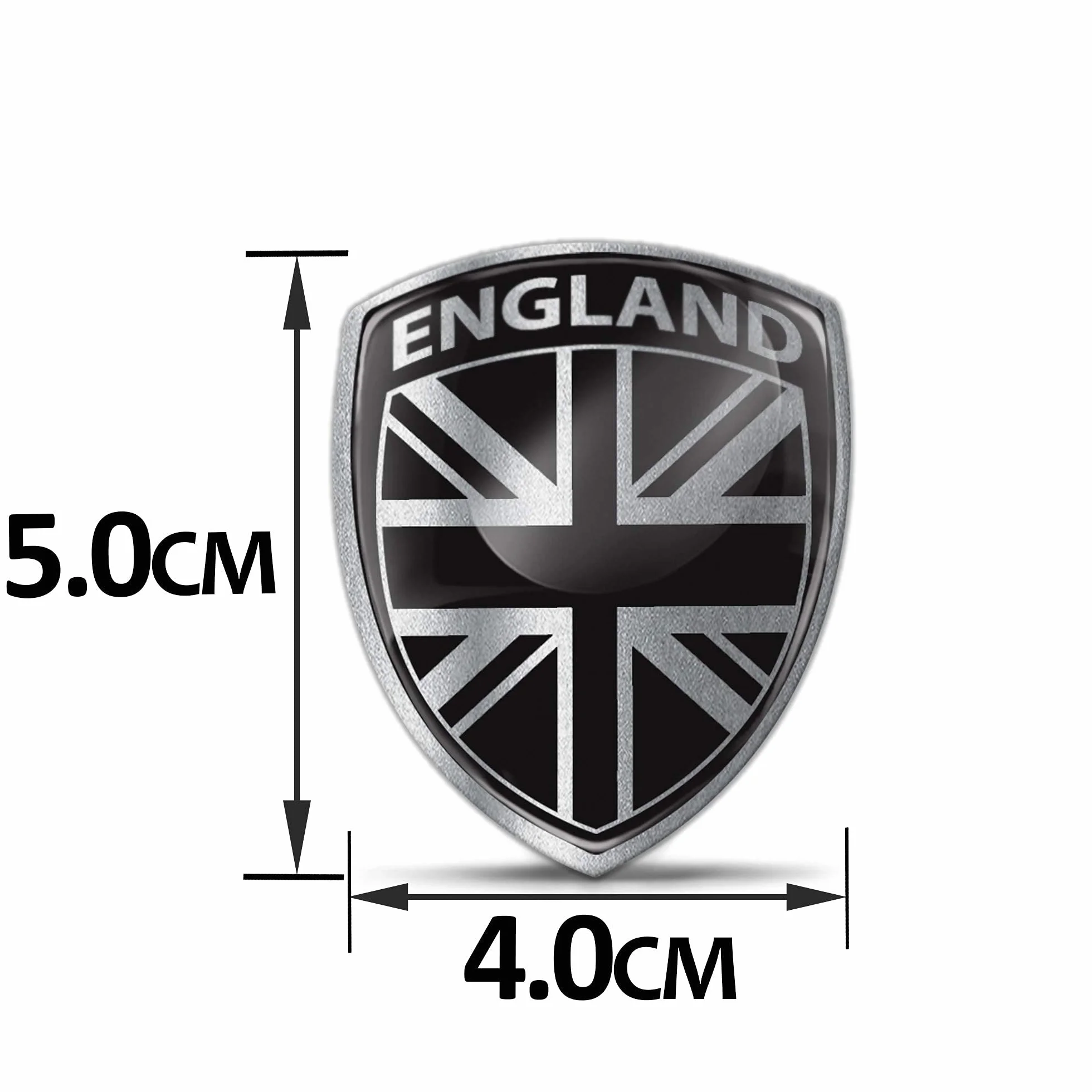 Biomar Labs 2 x wypukłe silikonowe naklejki 3D odznaka naklejka emblemat samochód kask motocyklowy UK GB Union Jack Wielka Brytania Wielka Brytania Wielka Brytania brytyjska srebrna flaga narodowa F