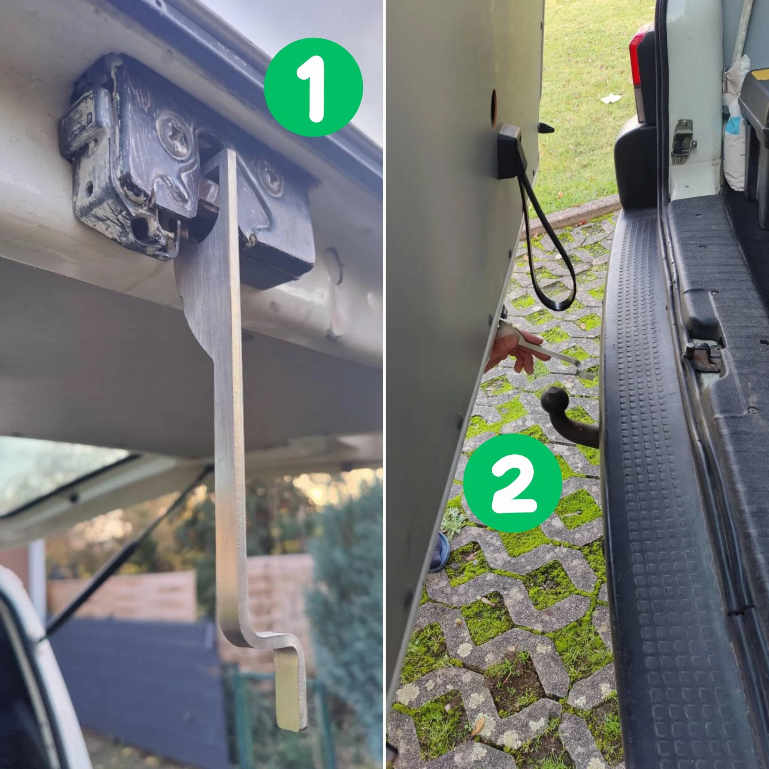Uchwyt tylnej klapy, 197 mm, wykonany ze stali nierdzewnej, kompatybilny z Volkswagen VW T4, T5, T6 Bus, Transporter, takimi jak Beach, California, Comfortline, Team, uchwyt tylnej klapy