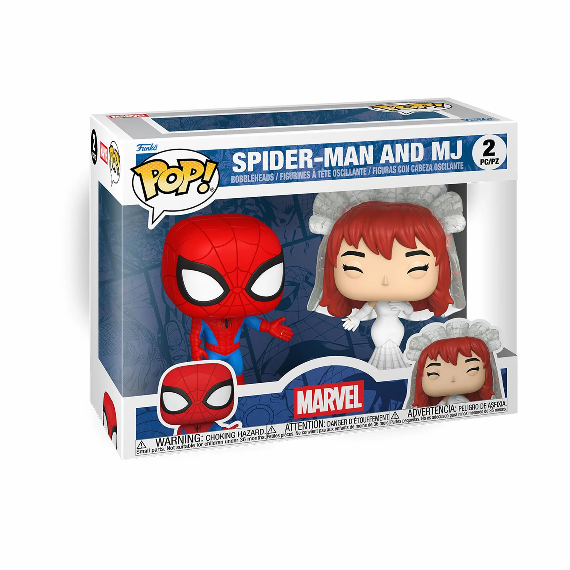 Funko Pop! Marvel: Superhero Couples - Spider-Man i MJ - 2 opakowania - Marvel Comics - Figurka winylowa do kolekcjonowania - pomysł na prezent - Oficjalny towar - Superheroes Fans