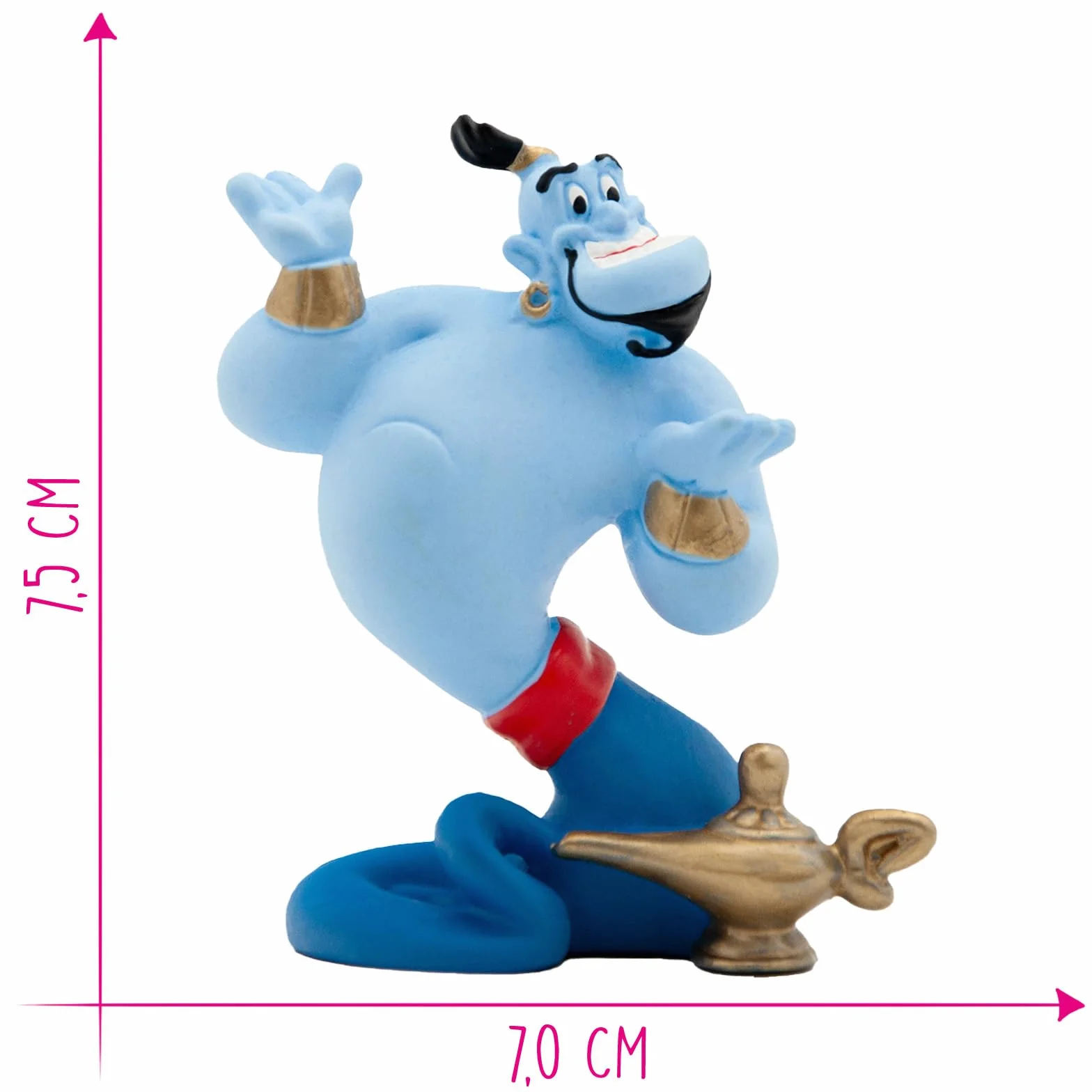 Bullyland 12472 - figurka do zabawy, Walt Disney Aladdin, dżinni, ok. 7,5 cm, idealna jako figurka na tort, wierna w szczegółach, bez PCW, wspaniały prezent dla dzieci do fantazyjnej zabawy