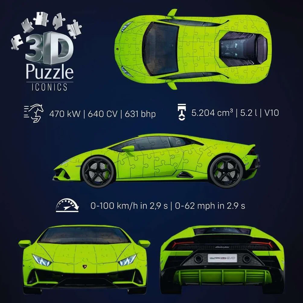 Ravensburger Puzzle 3D Iconics Lamborgh.Huracán EVO-Verde