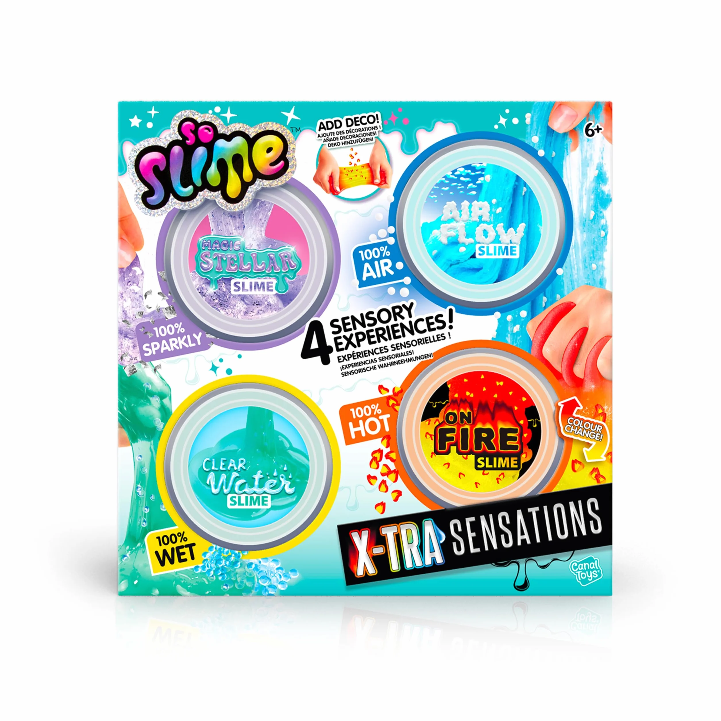 Canal Toys - So Slime DIY - Xtra Sensation Multipack - z 4 doznaniami i dekoracjami - SSC 308