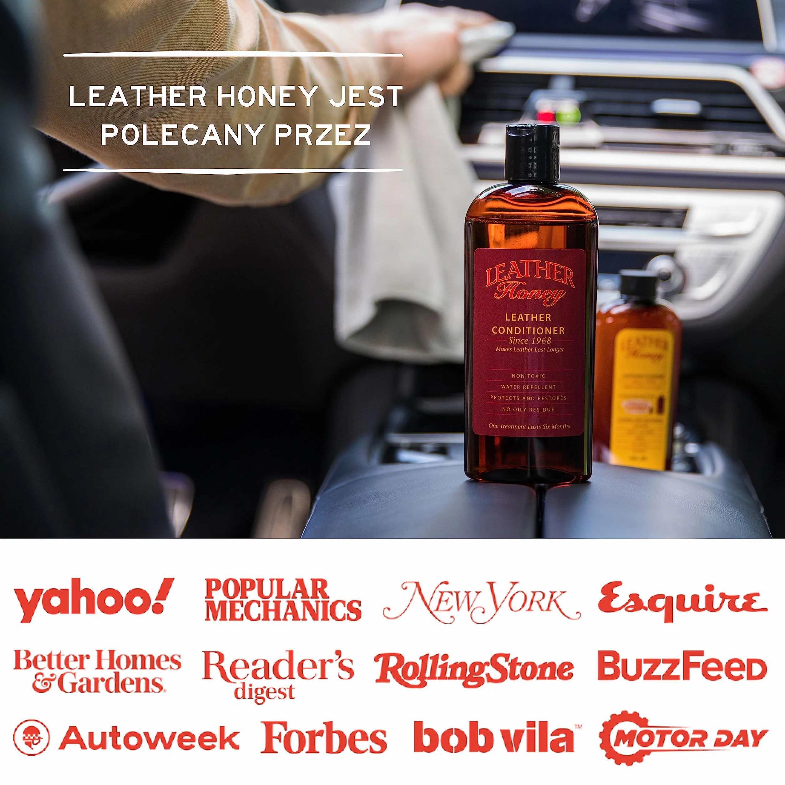 Leather Honey Odżywka do Skóry - Leather Conditioner Premium, na Rynku od 1968, do Odzieży Skórzanej, Mebli, Butów, Toreb i Galanterii, we Wnętrzach Samochodowych, Nietoksycznych