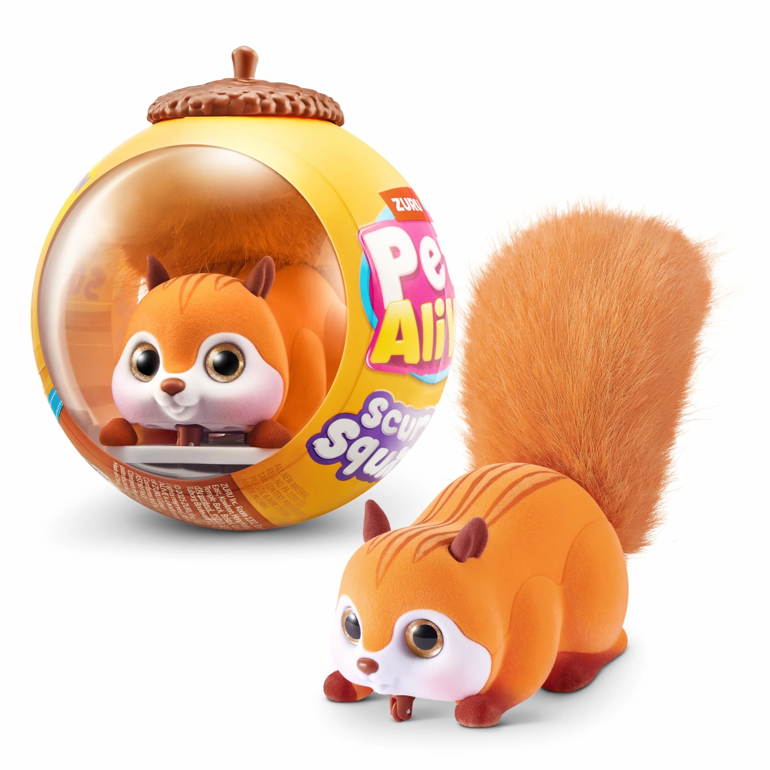 Pets Alive Scurry'n Squirrel (Orange) by ZURU interaktywna zabawka robotyczna, poruszająca się wiewiórka z realistycznymi mi i dźwiękami, od 3 lat i starszych, dla dzieci i niemowląt