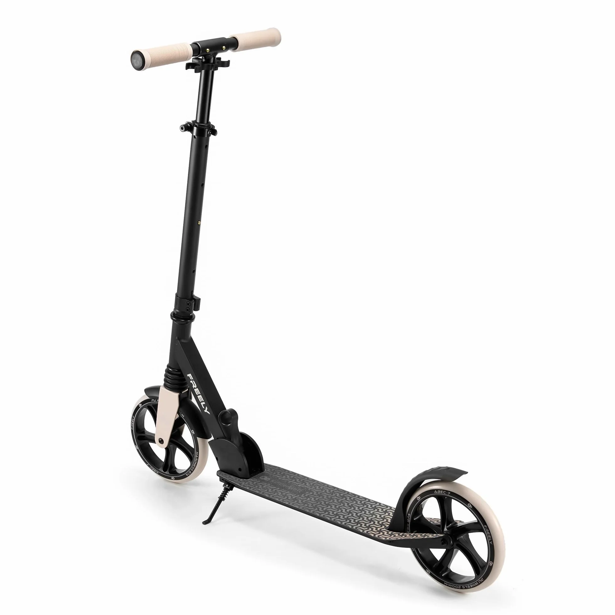 Kinderkraft Freely Scooter hulajnoga dla dzieci od 3 lat, do 100 kg, szybkie składanie, kółka z polipropylenu, kolor beżowy