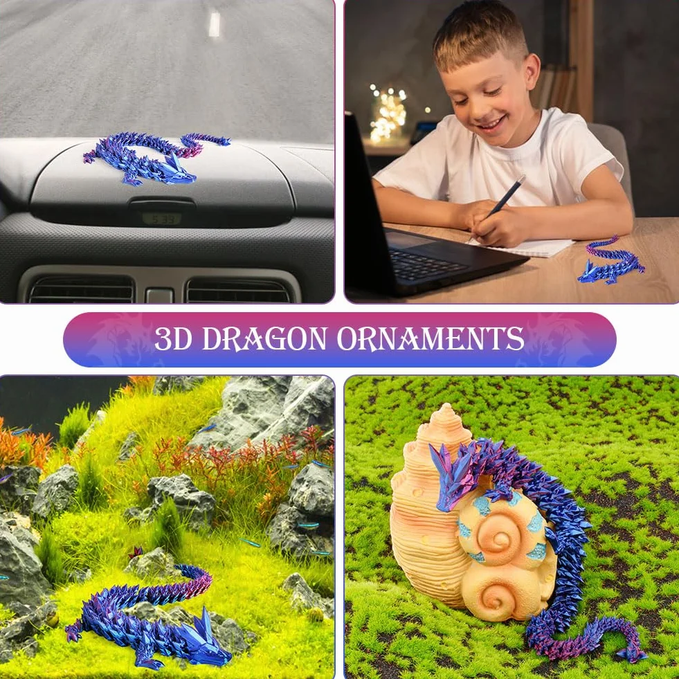 OSDUE Zabawka na biurko z nadrukiem 3D, smocze jajko, giętka i elastyczna, ze zdejmowaną tajemnicą, zabawka fidget, do polowania na jajka wielkanocne, dekoracja domu, biura dla dzieci, lazurowy fiolet