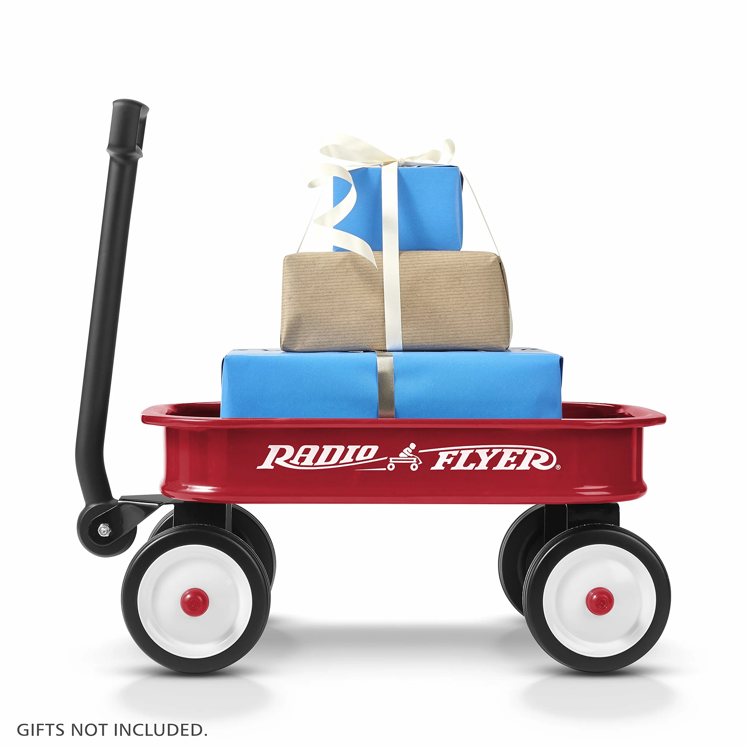 Radio Flyer Little Red Toy Wagon, mały wózek zabawkowy do ekspozycji, długość 36 cm