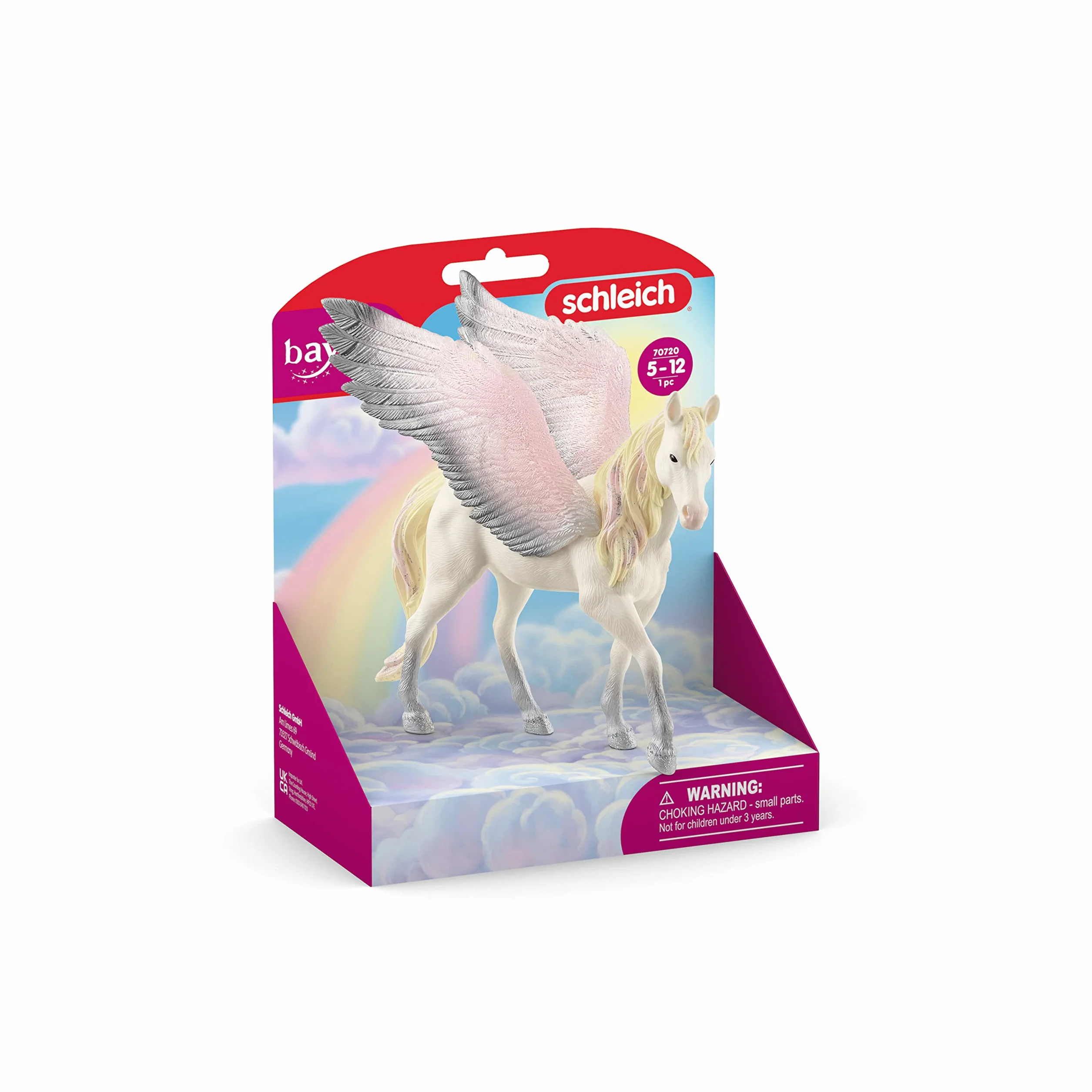 schleich BAYALA | Pegaz 70720 | szczegółowa figurka z przezroczystymi skrzydłami | prezent dla dziewczynek i chłopców | magiczna figurka kolekcjonerska i dekoracja | zabawka od 5 lat | 4 x 13 x 13 cm