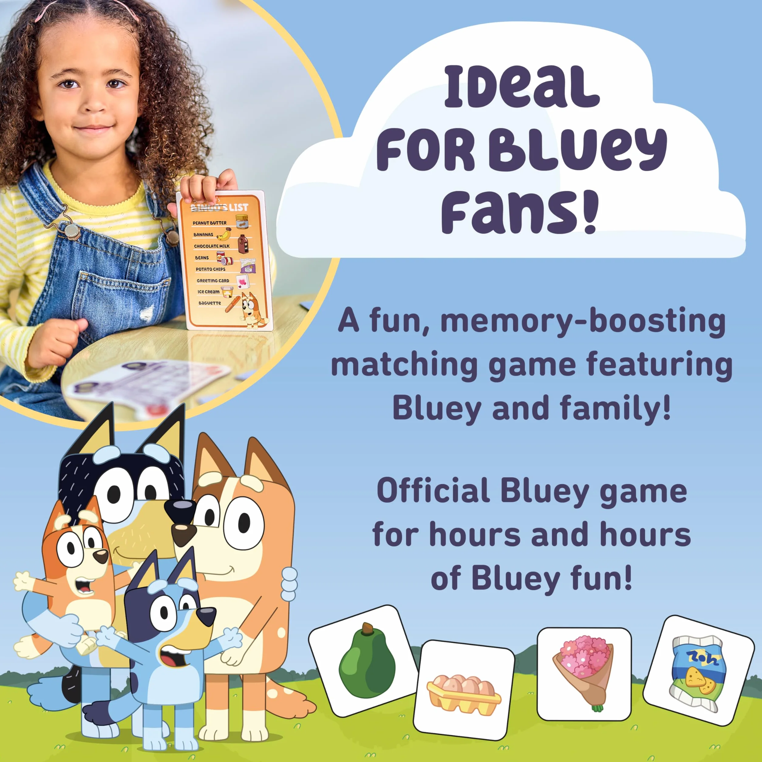 Orchard Toys Oficjalna gra Bluey z listą zakupów, gra pamięciowa i dopasowująca dla dzieci w wieku od 3 lat