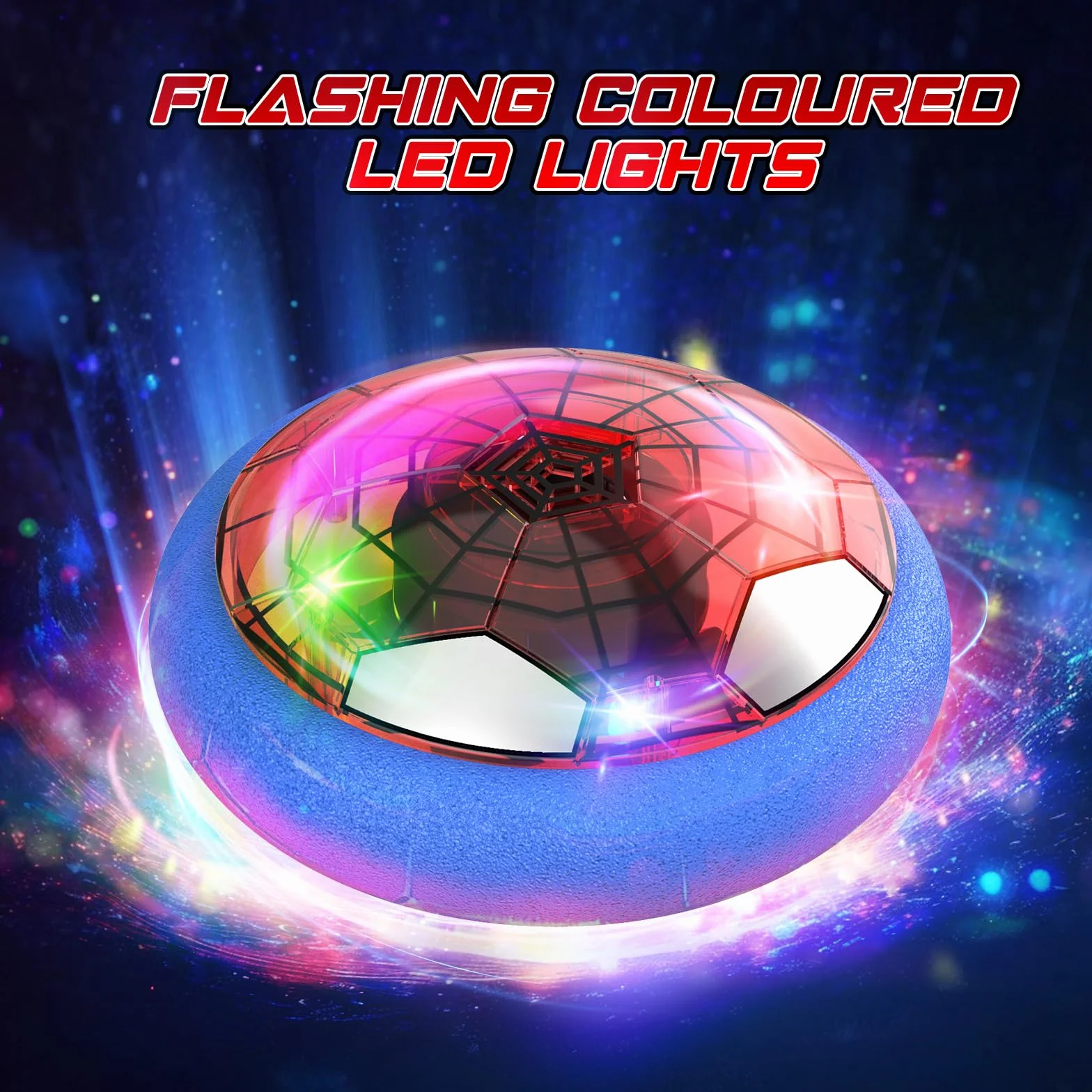 Spider Hover Ball Prezenty dla chłopców Halowa piłka nożna z oświetleniem LED Pływająca poduszka powietrzna Piłki do gry w hokeja na lodzie Zabawki dla dzieci od 3 4 5 6 7 8 9 lat Chłopiec Dziewczynka