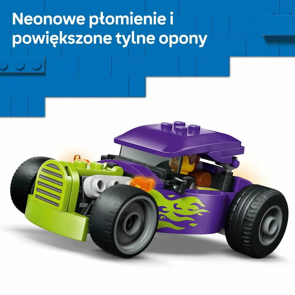 LEGO City Hot Rod, samochód wyścigowy, zabawka dla dzieci od 5 lat, wyścigówka i minifigurka kierowcy, pomysł na prezent dla 5-latka na urodziny, klocki dla chłopca i upominek dla dziewczynki 60485