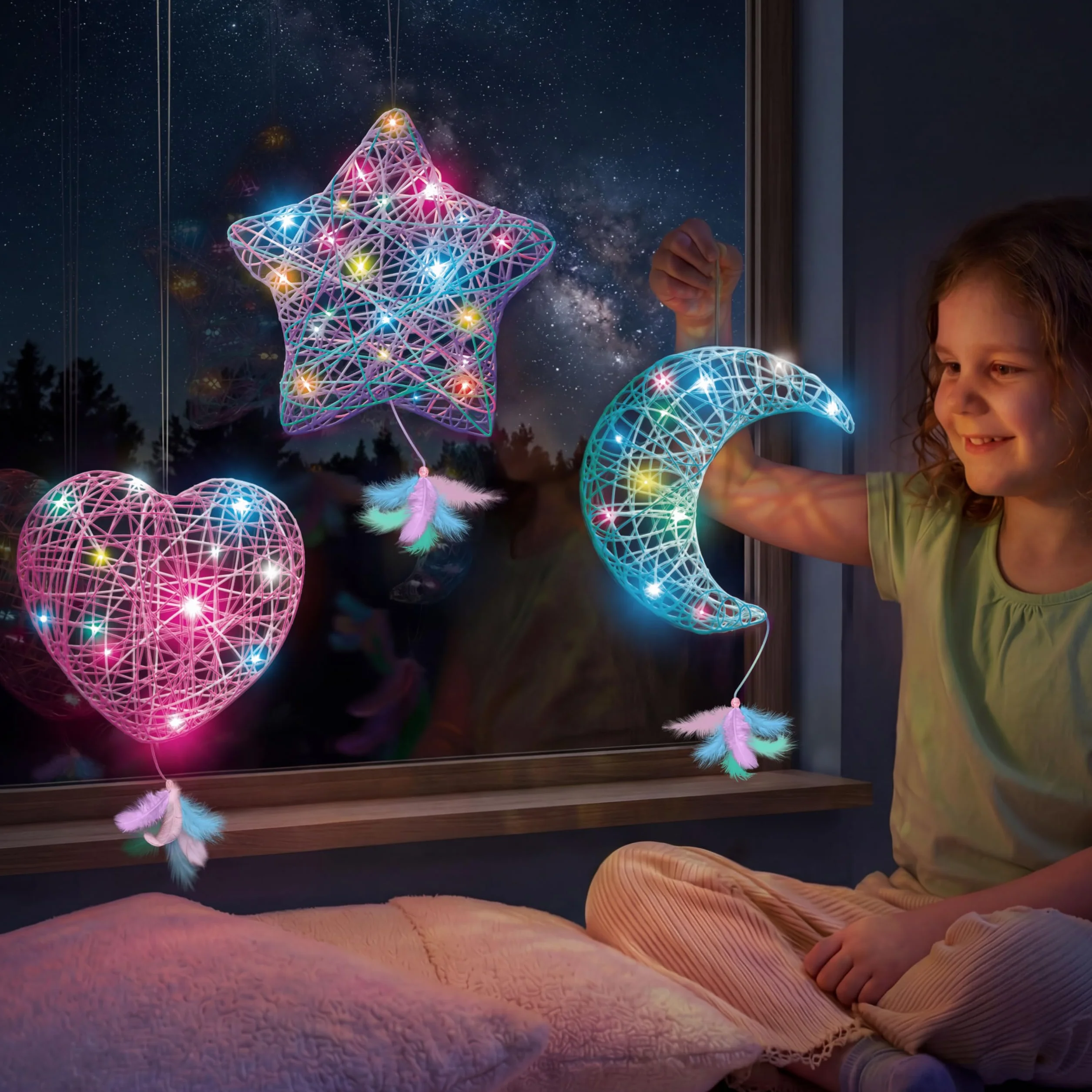 Klever Kits Zestaw nici 3D dla dzieci 8-12 lat, majsterkowanie dla chłopców i dziewczynek, 30 żarówek LED
