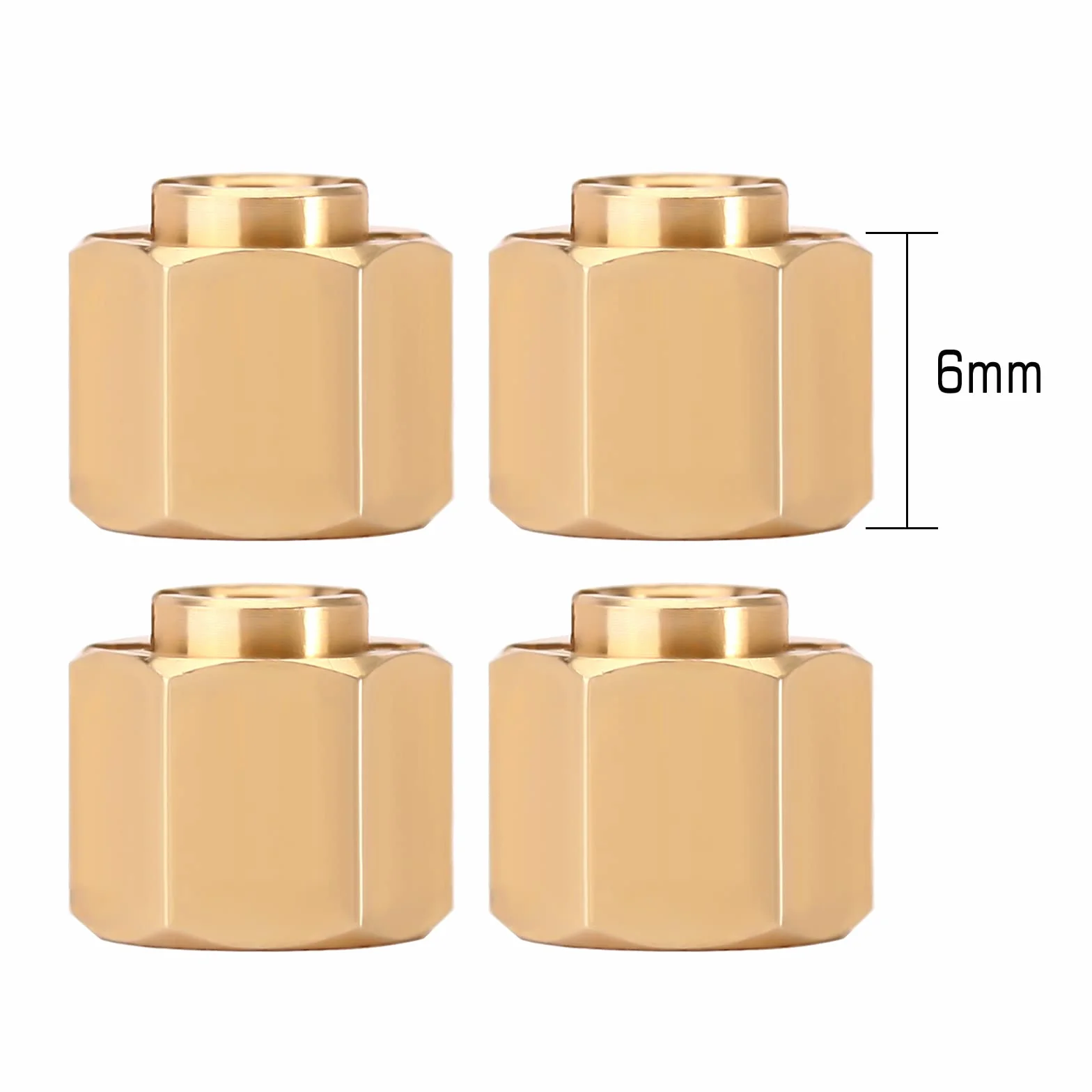 INJORA Mosiądz Koło Sześciokątne Piasta 6mm (+2mm) Adapter Extender do 1/18 RC Crawler Automobile TRX4M Upgrade Parts