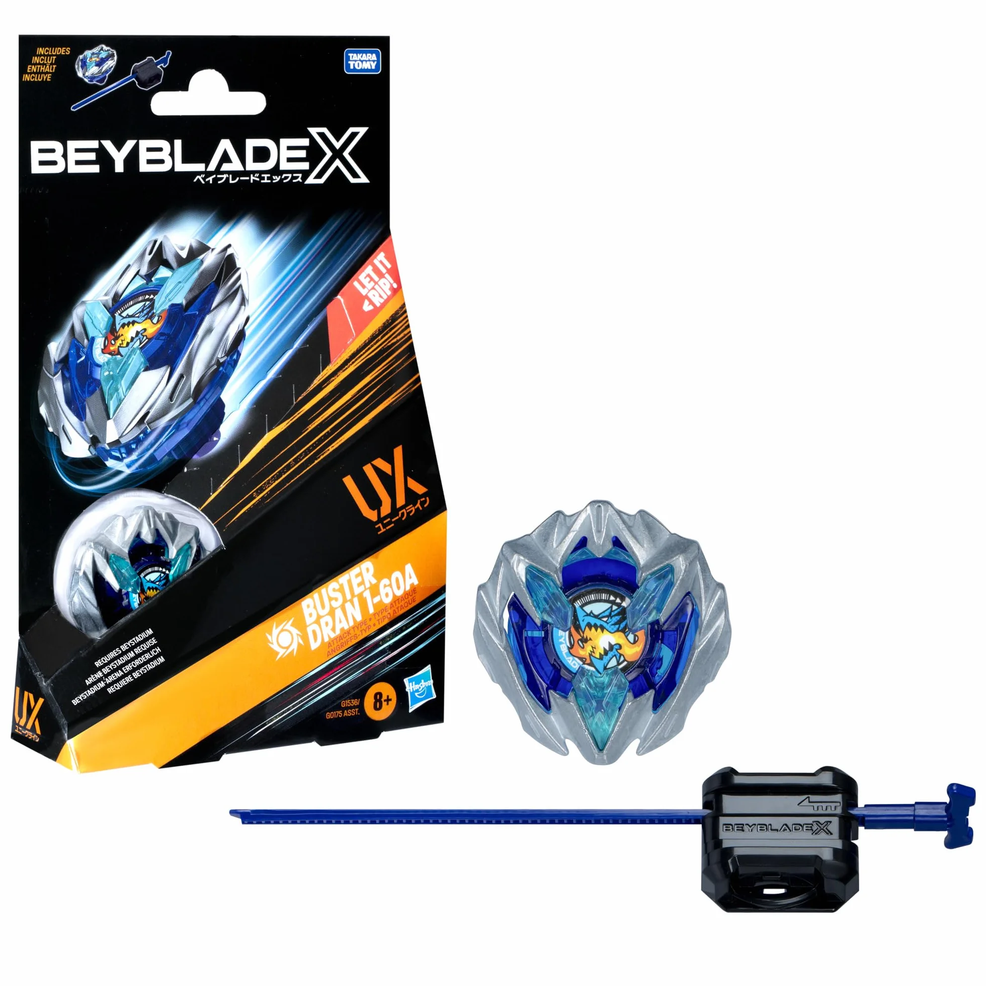 Pakiet startowy Beyblade X Buster Dran 1-60A UX bączek i wyrzutnia