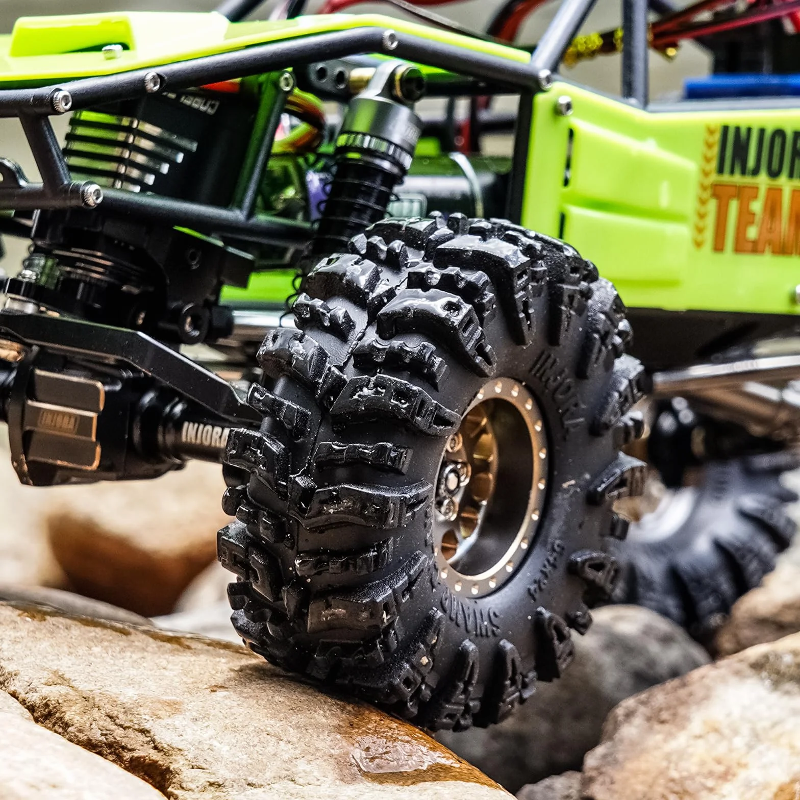 INJORA 1.0 Opony - S5 Swamp Claw Mud Terrain opony do TRX4M AX24 SCX24 FCX24 1/18 1/24 RC Crawler Auto, 64 * 24 mm, T1019