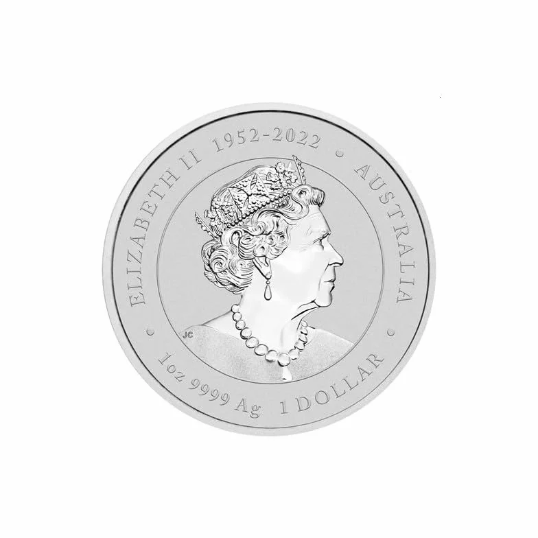 Generisch 1 uncja srebrna moneta Australia Lunar III smok biały 2024 White Dragon - 1 Oz Silver Coin, srebrna moneta kolekcjonerska BU Color