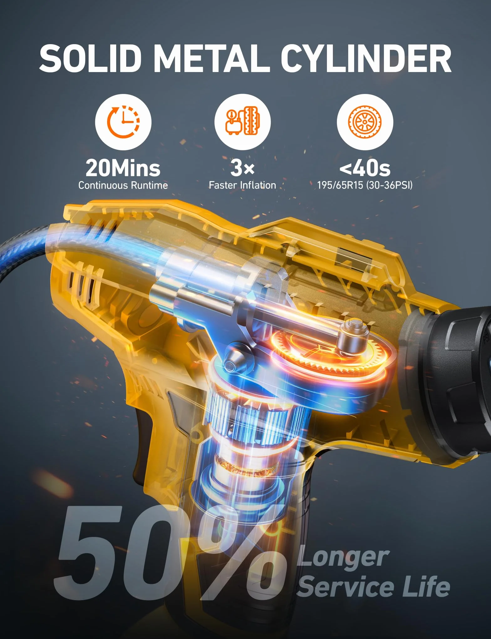 AstroAI Bezprzewodowa sprężarka powietrza do pompowania opon, 20 V, zasilana baterią, 160 PSI, przenośna pompa ręczna, 12 V, cyfrowy manometr
