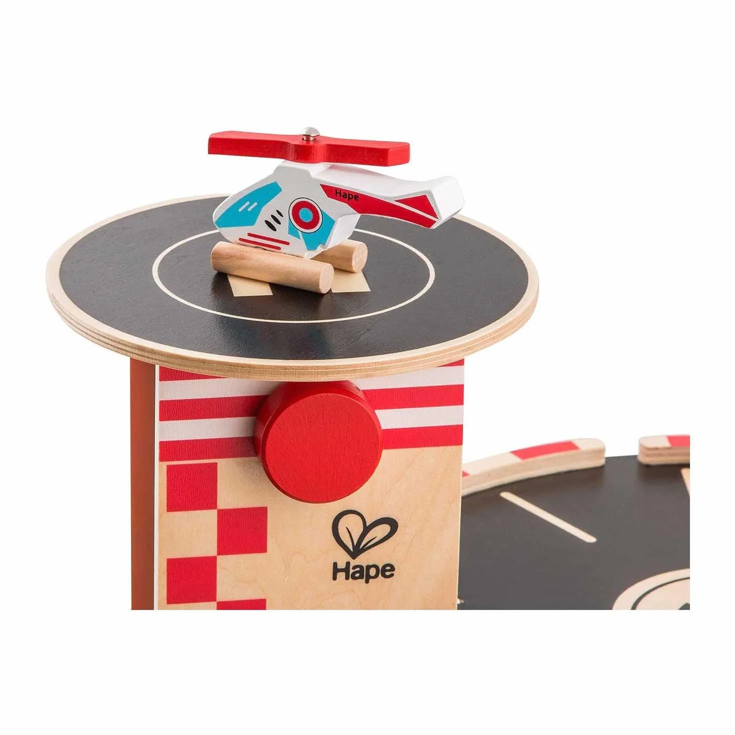Sustainable Wood Toy Car, Toys For Kids, Hape “Park And Go” Garage Set With 4 Levels, 1 Lift, 2 Toy Cars, 1 Toy Helicopter. 3 years +