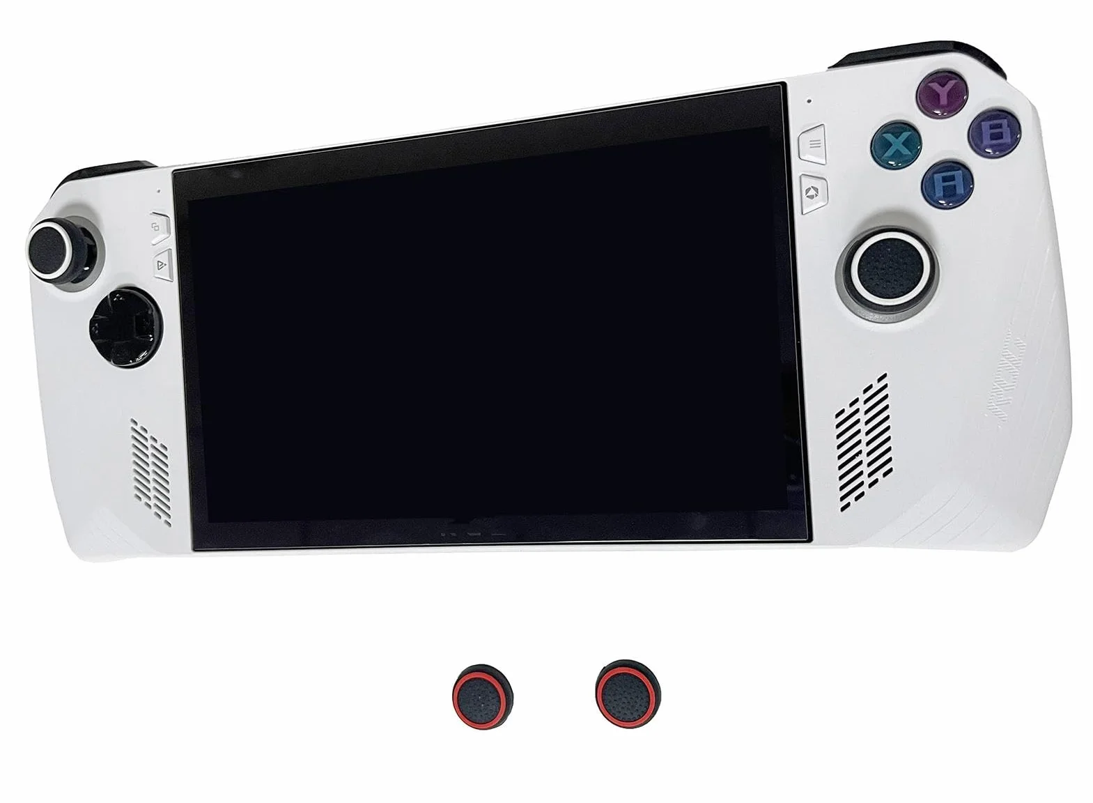 GIOPUEY Uchwyty joysticka kompatybilne z ASUS ROG Ally/Ally X, 4-pak silikonowych nakładek ochronnych, miękkie, antypoślizgowe, czerwone i czarne