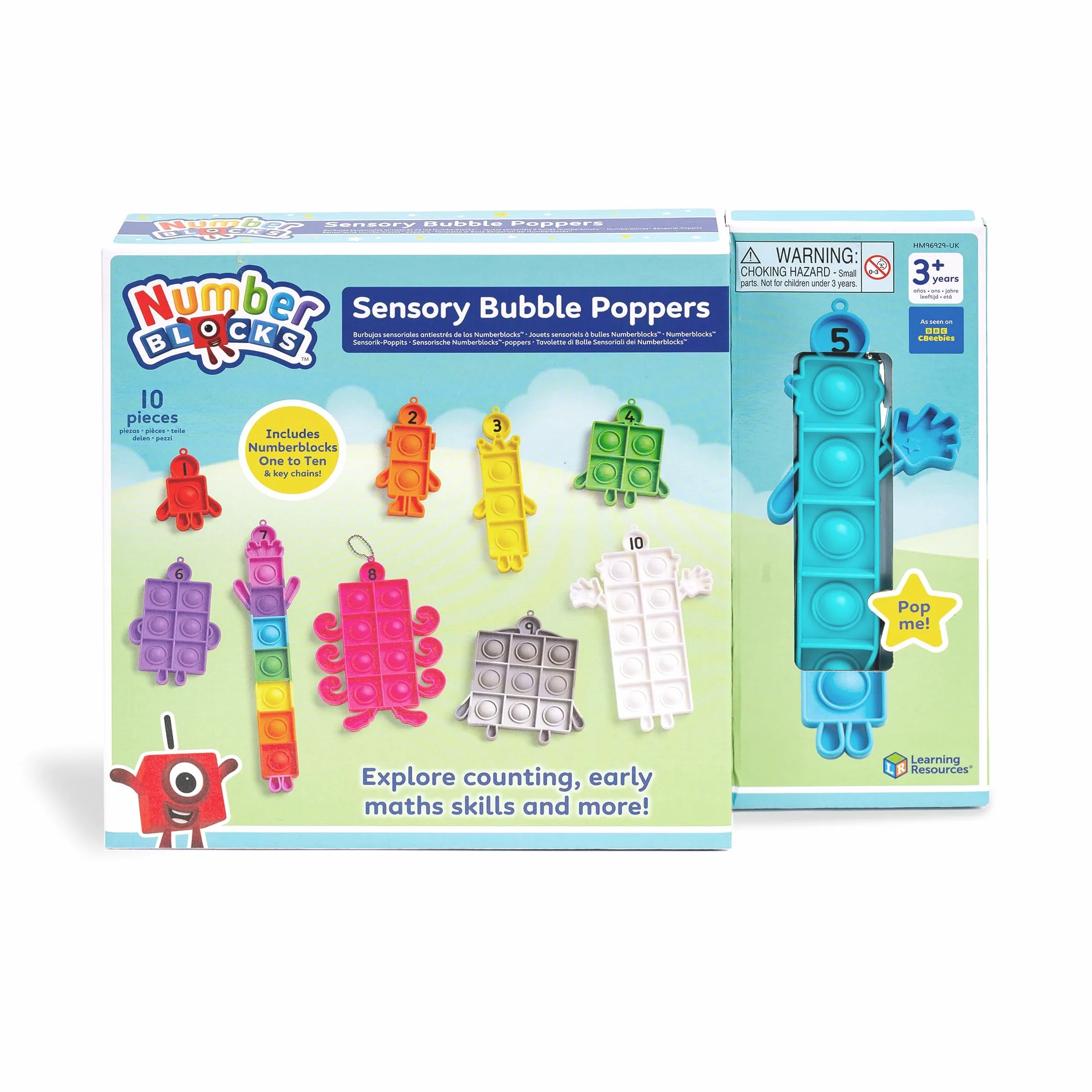 Learning Resources Numberblocks Bubble Poppers – Fidget i Nauka Liczb, Zabawka Podróżna 3-6 Lat
