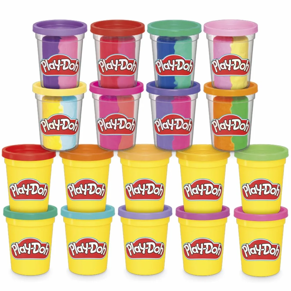 Najlepszy zestaw różnych rodzajów i kolorów ciastoliny Play-Doh, 22 tuby, zabawy plastyczne dla dzieci