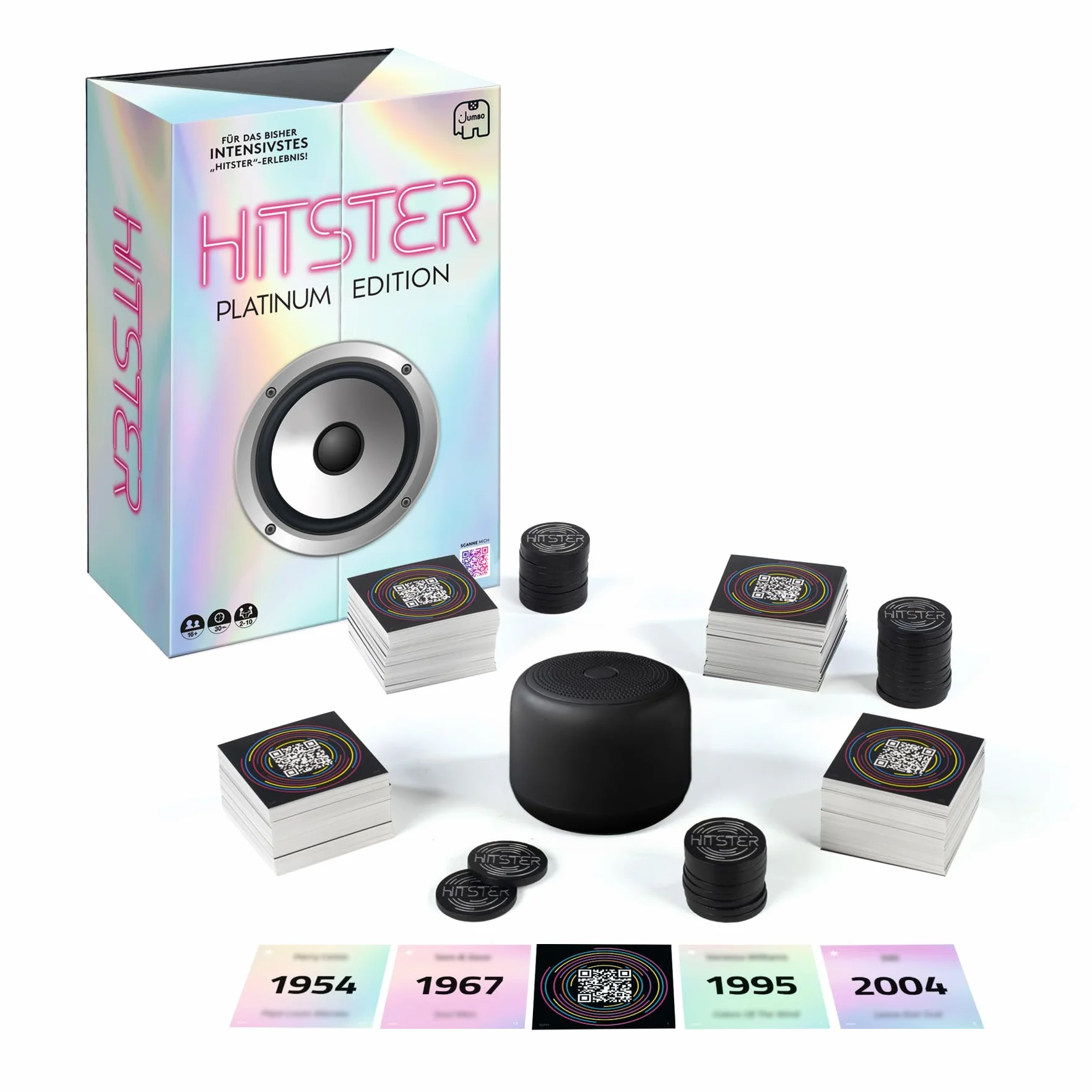 Hitster Platynowa edycja – muzyczna gra imprezowa z 500 piosenkami popu, rocka, hip-hopu, tańca i nie tylko, zawiera głośnik