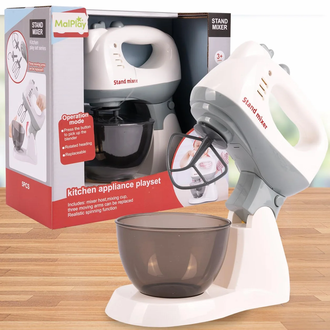 MalPlay Robot kuchenny, zabawka kuchenna, akcesoria do pieczenia, akcesoria kuchenne do zabawek, mikser dla dzieci od 3 lat