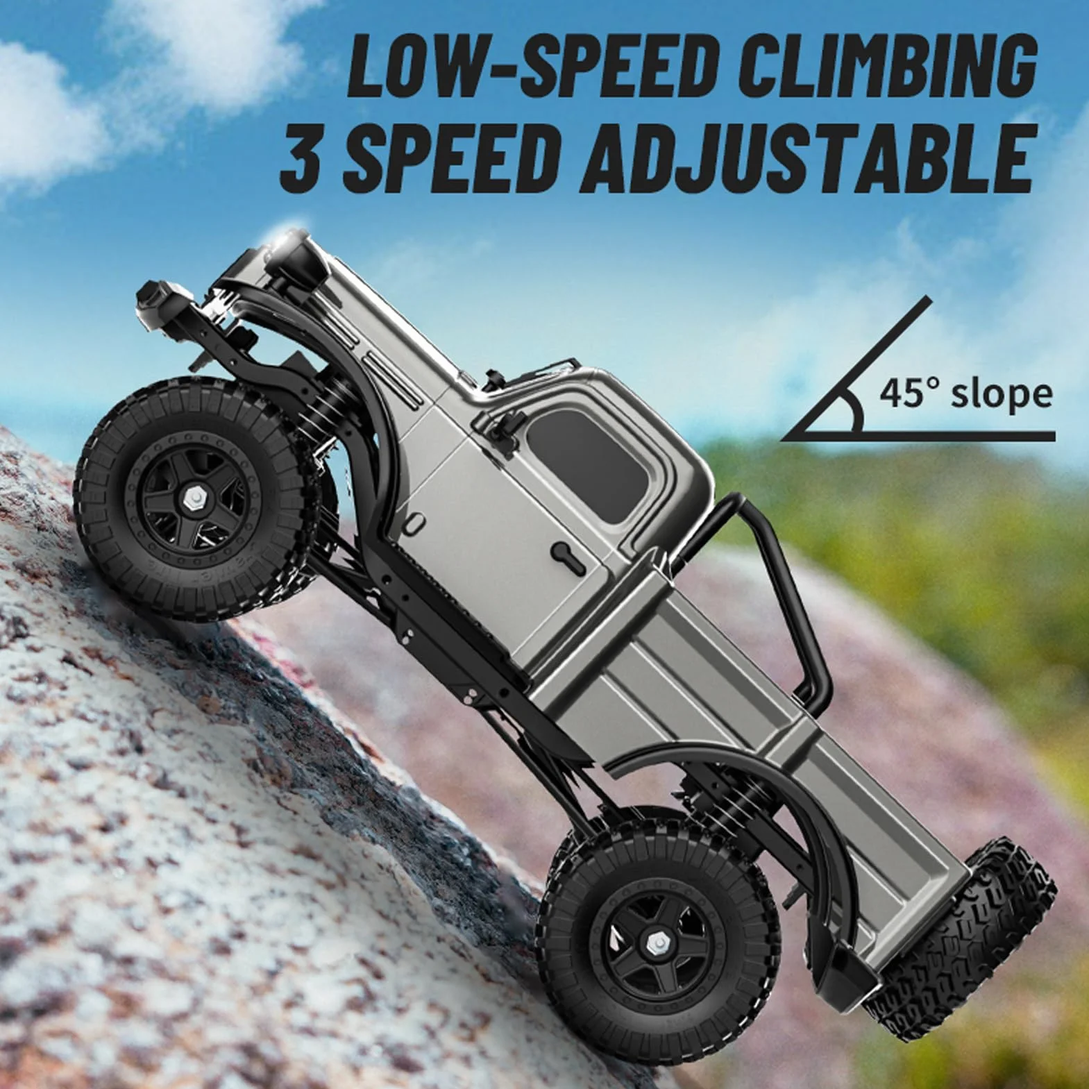 Samochód terenowy RC 1:18-4WD zdalnie sterowany, samochód RC z 2 bateriami i kontrolą prędkości, 2,4 GHz 4WD Elektryczny Crawler z oświetleniem LED - zabawka odpowiednia dla dzieci, zielona