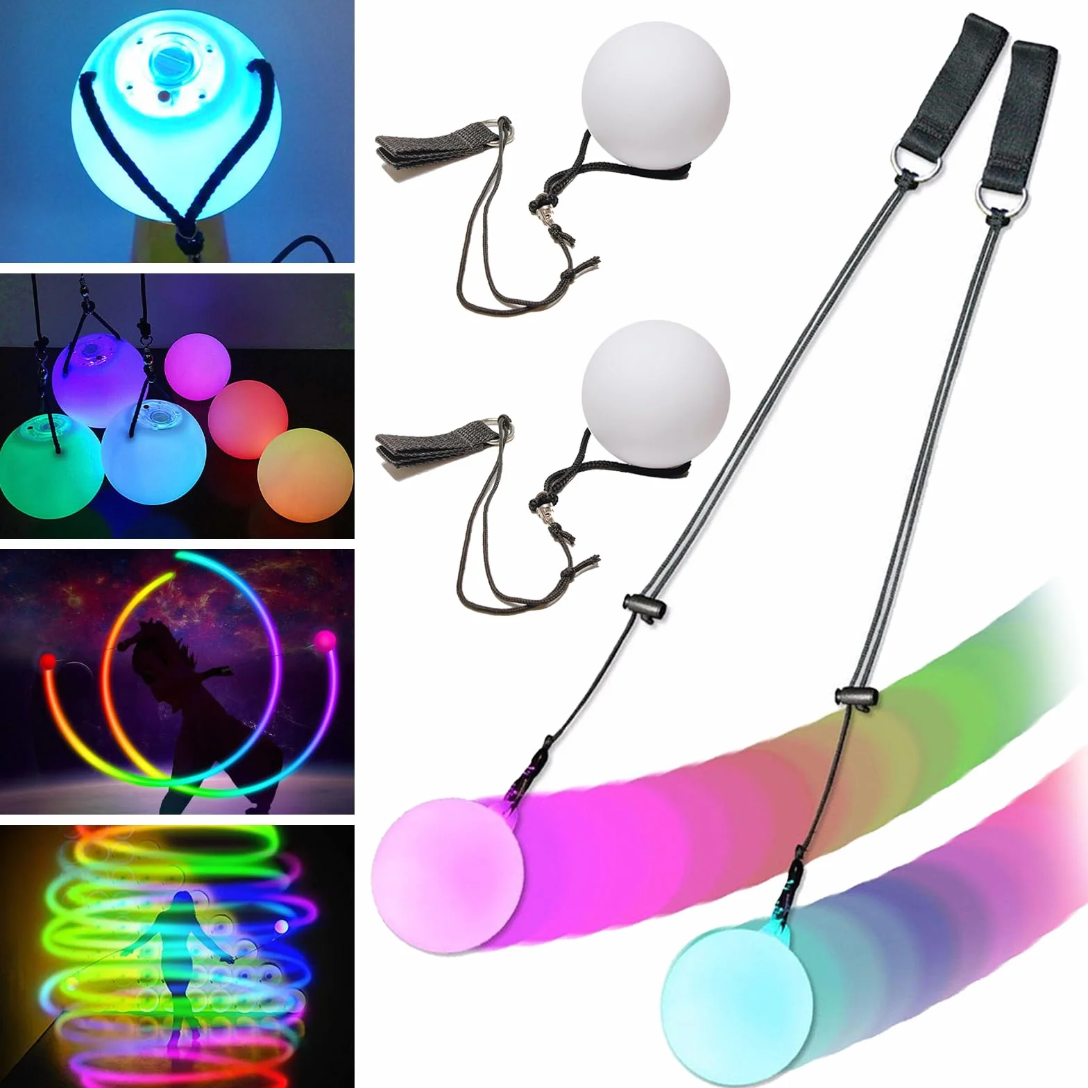 LED LED Piłeczki POI Diabolo, ulepszony frisbee do żonglerki, dla dzieci i dorosłych, początkujących i profesjonalistów