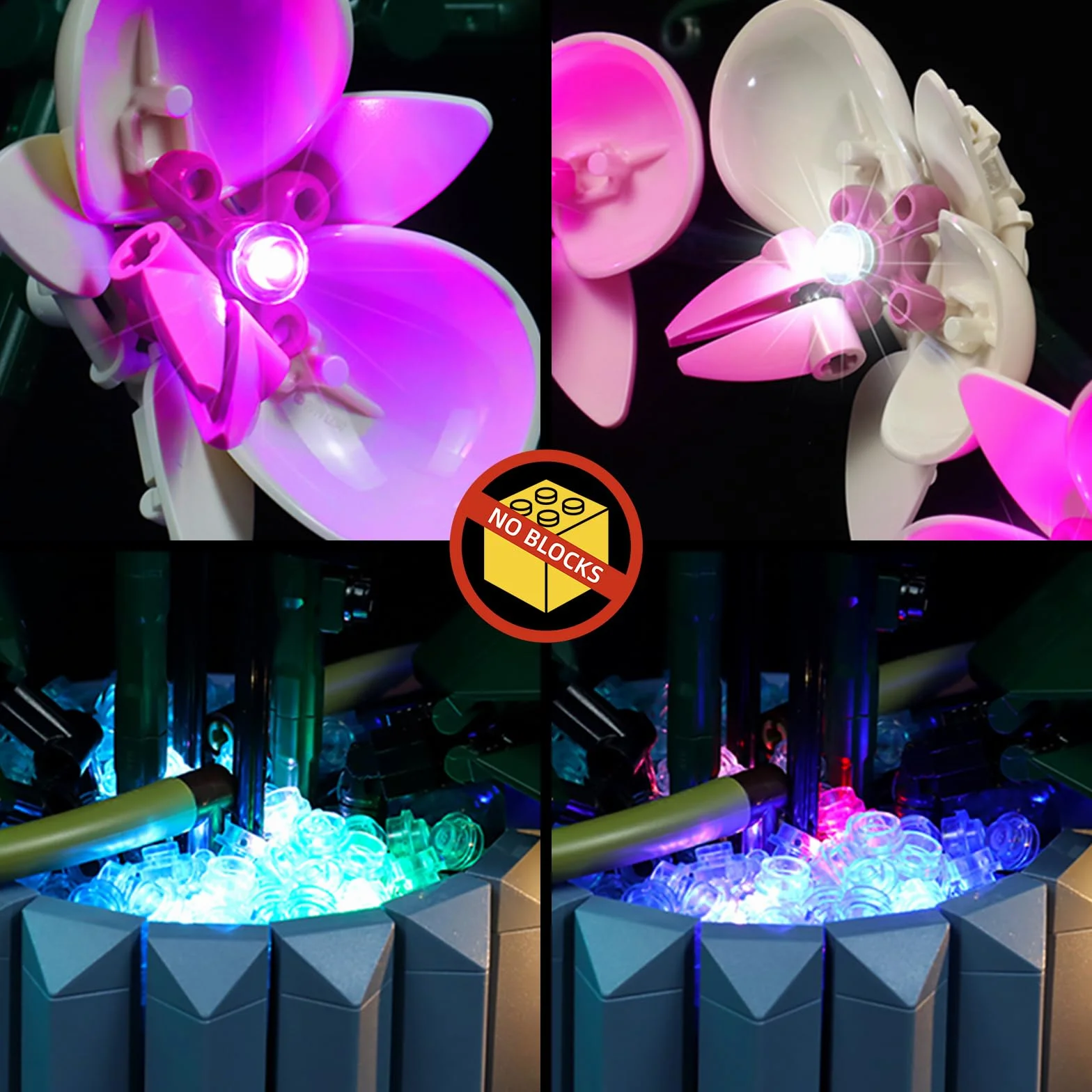 BrickBling Zestaw świateł LED do Lego 10311 Icons Orchidea, zestaw oświetleniowy „zrób to sam” do orchidei, kwiatu Lego, dla dorosłych, Botanical Collection dekoracja domu, wersja klasyczna