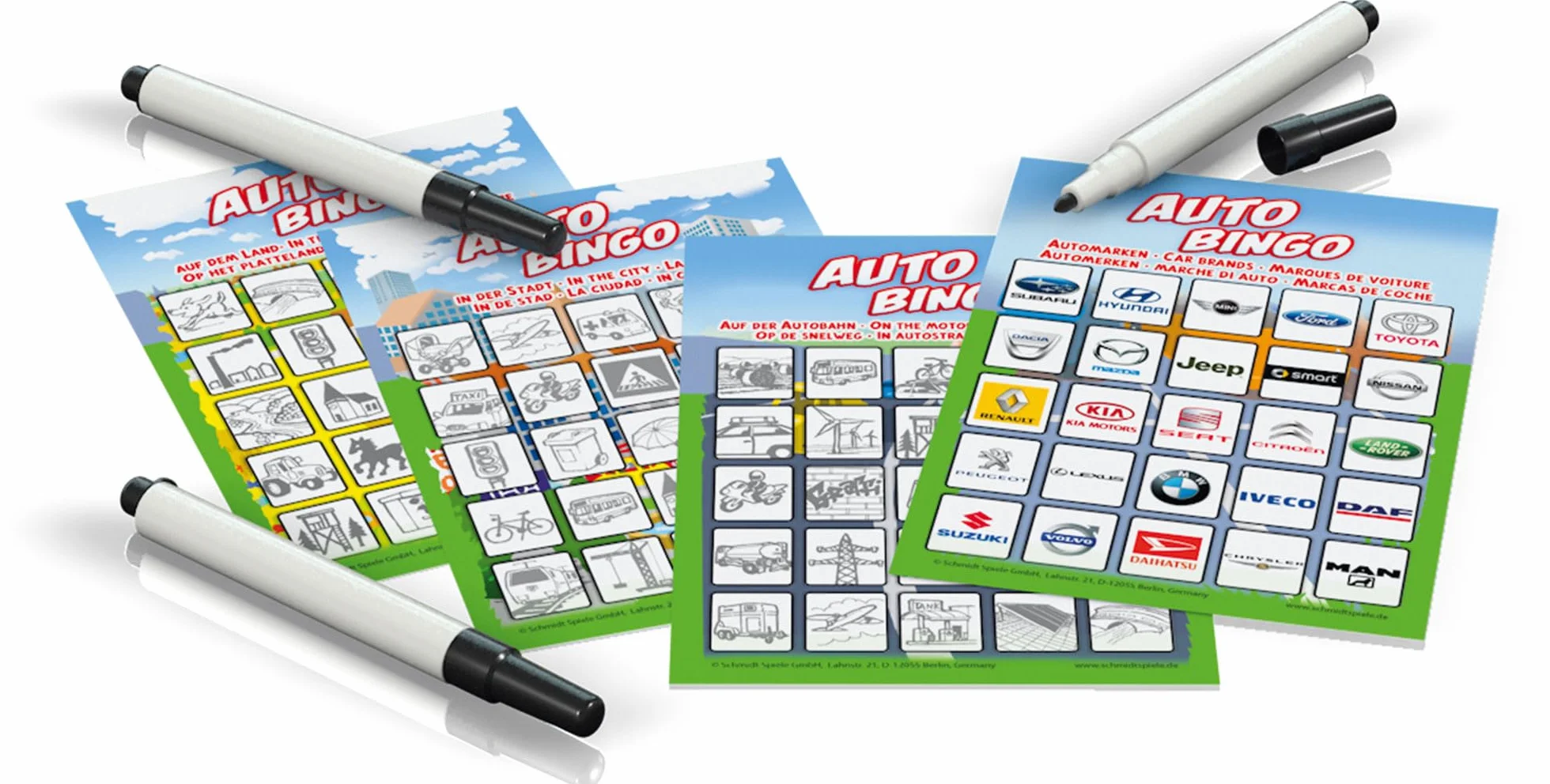 Schmidt Spiele Auto-Bingo Gra Podróżna, Wielokolorowy, 1-3 Graczy,51434