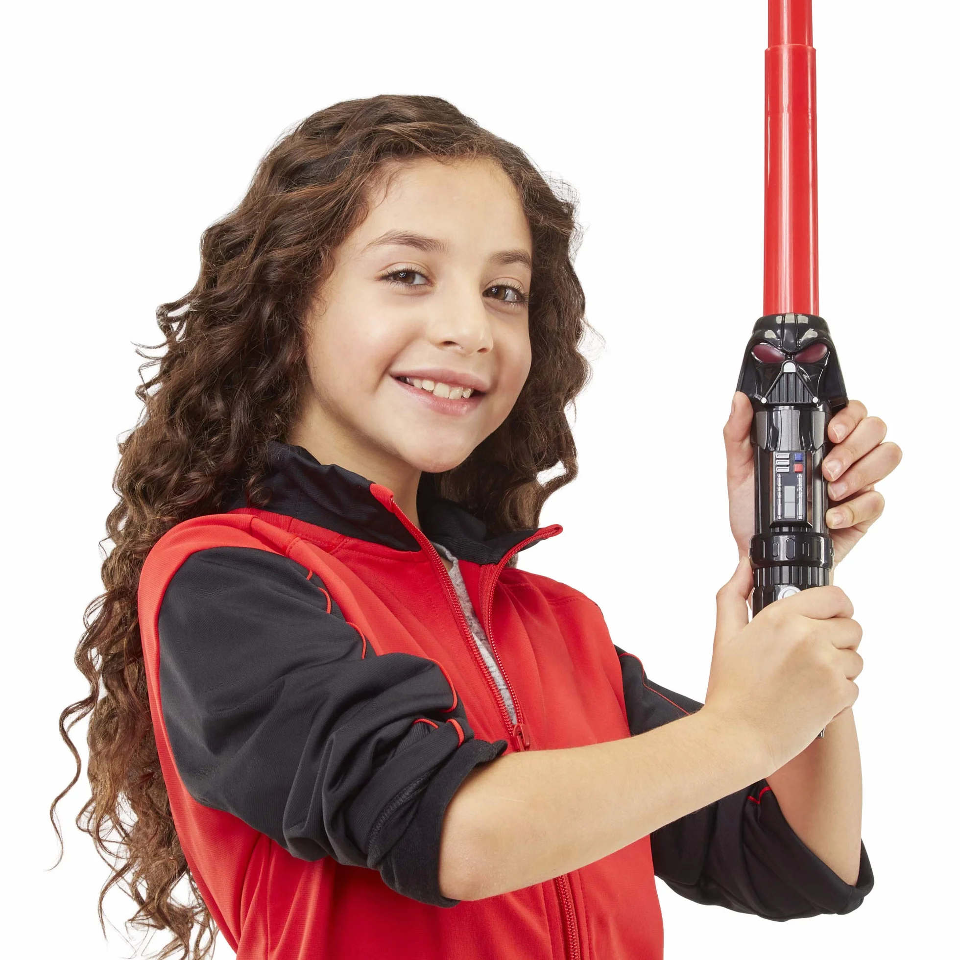 Wysuwany czerwony miecz świetlny Star Wars Lightsaber Squad Dartha Vadera, zabawka tematyczna dla dzieci w wieku od 4 lat