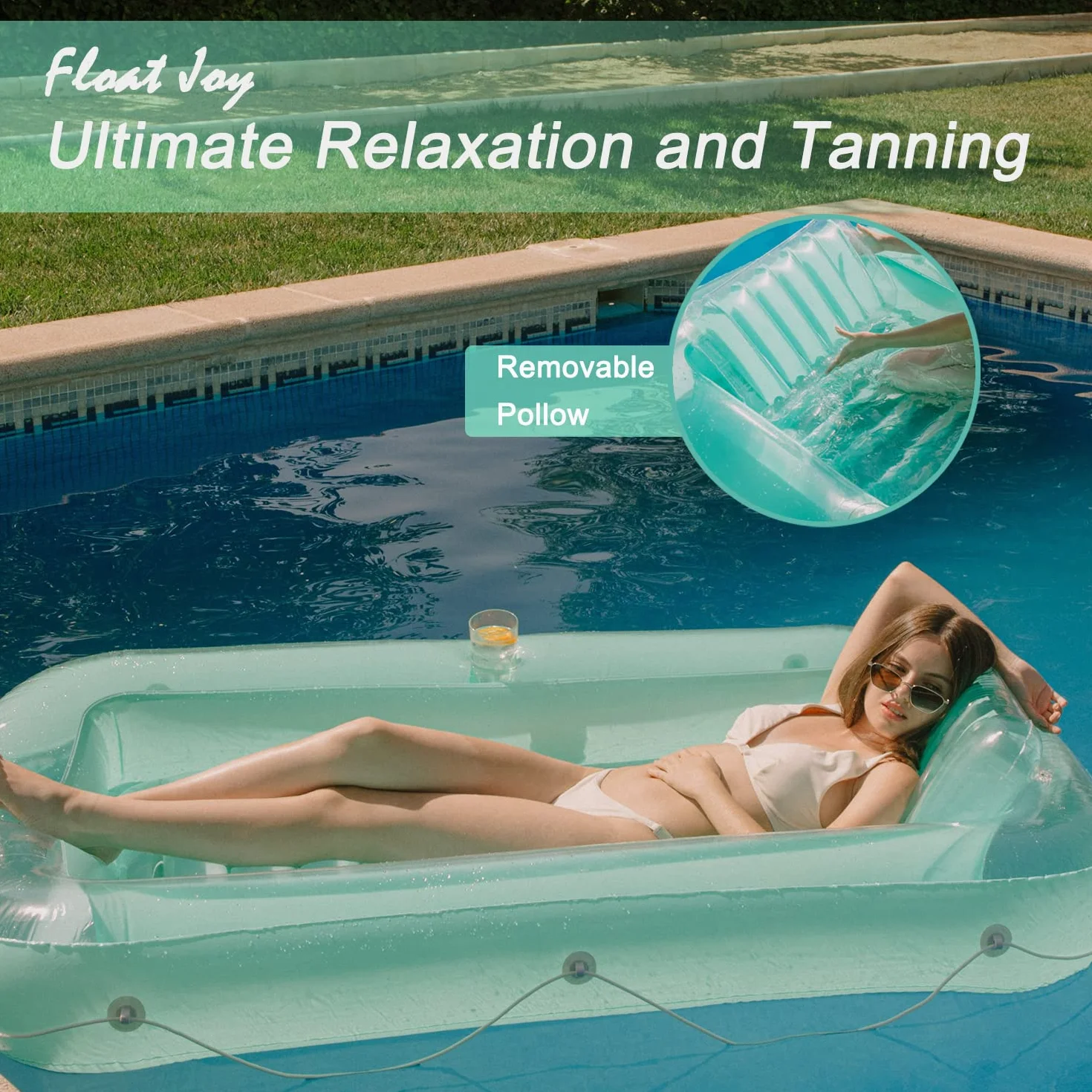 Float Joy Tanning Pool Nadmuchiwany materac do basenu dla dorosłych pływające leżaki zabawki do basenu letniego