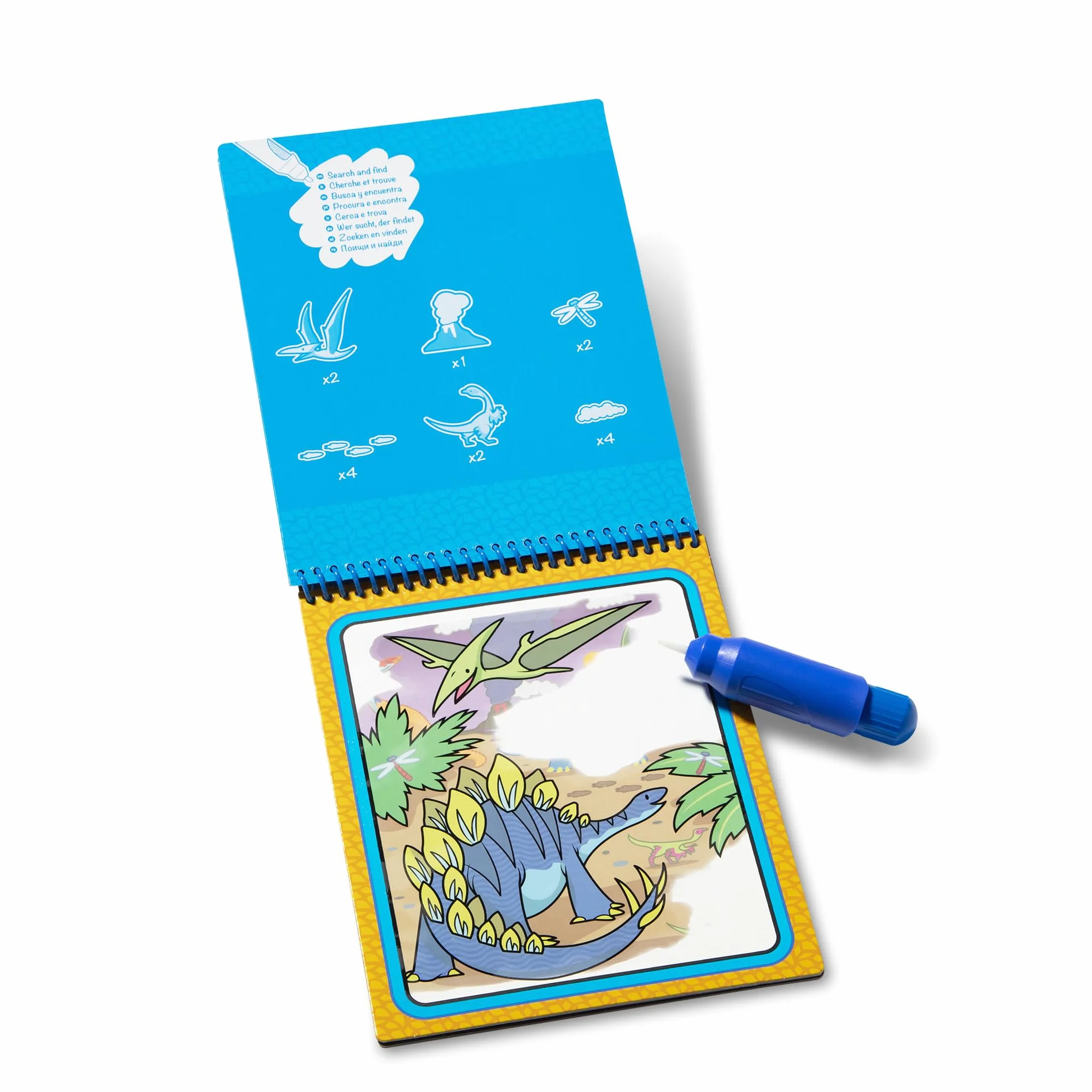 Melissa & Doug - Water Wow! dinozaur| kolorowanka wodna | Książka aktywności Dla dzieci| Tablice do kolorowania wielokrotnego użytku | zabawka podróżna | 3+ | prezent dla chłopca lub dziewczynki