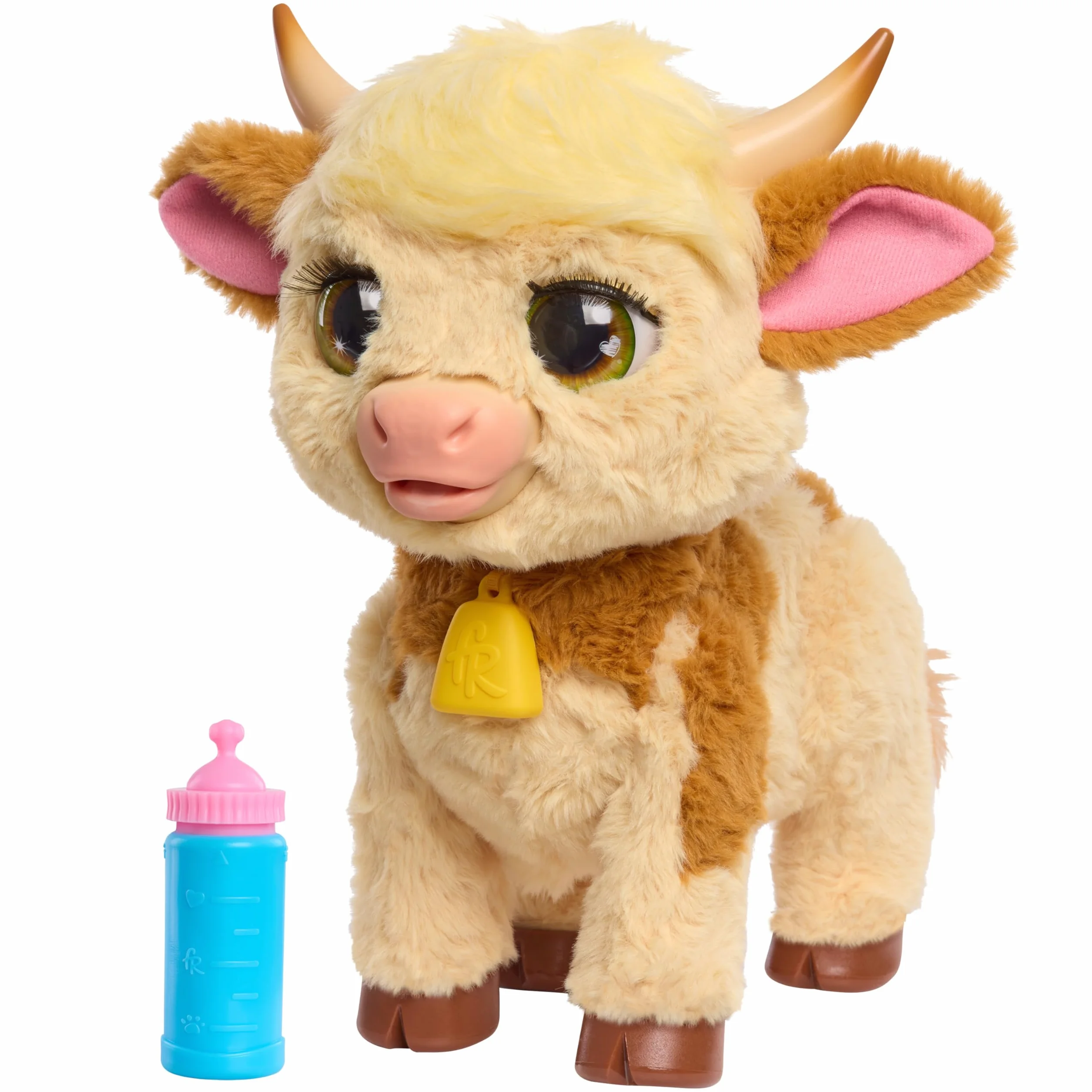 furReal Maggie the Feed & Follow Cow, 11 Inch Interactive Highland Mini Cow, for Boys and Girls, Ages 4 and up