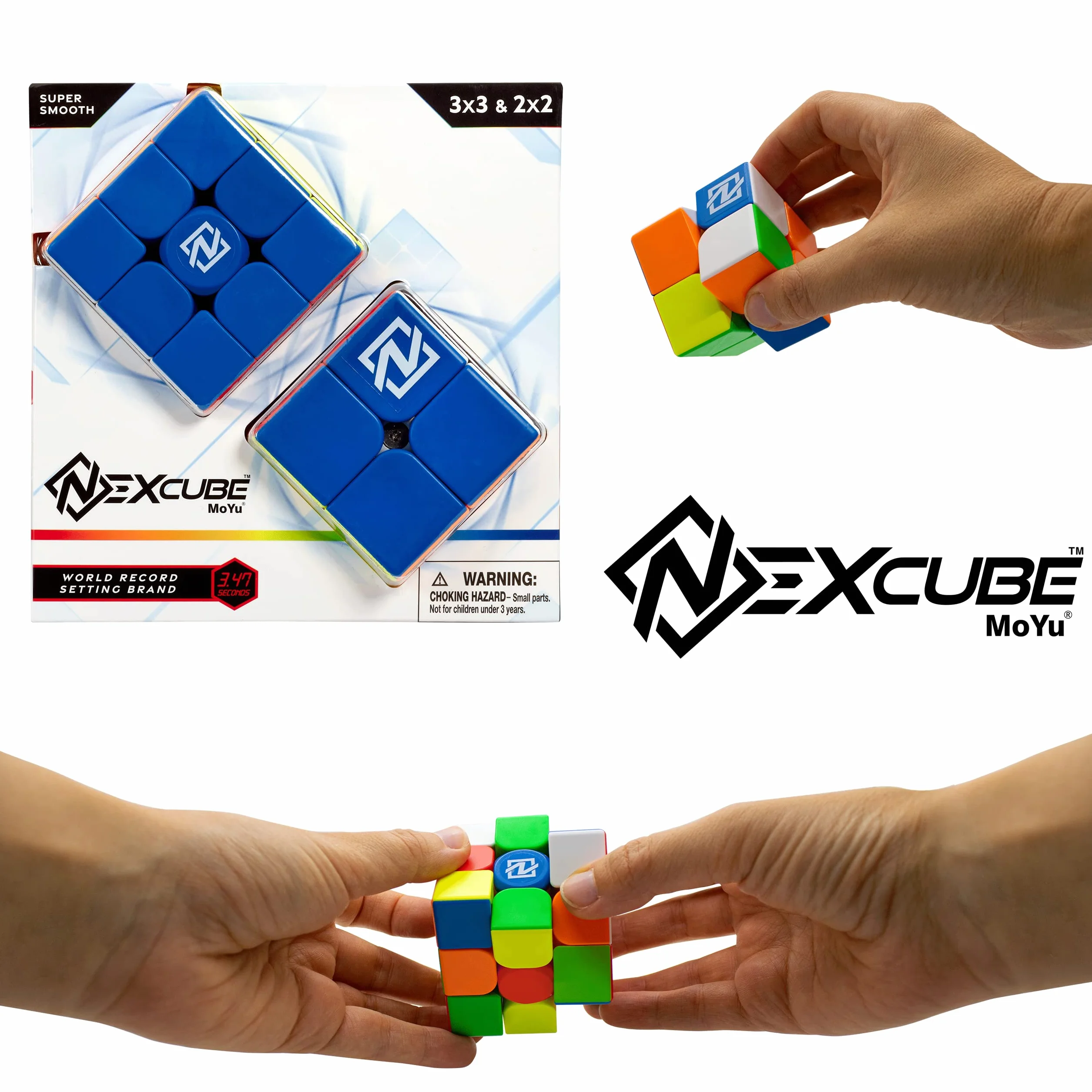 Nexcube 3 x 3 + 2 x 2 – rekord świata kostka prędkości! Super gładka kostka prędkości 3 x 3 | zawiera kostkę treningową 2 x 2 | łamigłówki dla dorosłych i dzieci | od 8 lat