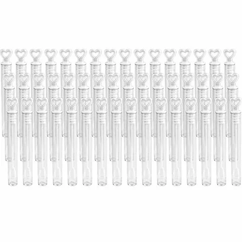 Ideen mit Herz Pęcherzyki mydlane na wesele, chrzest, urodziny, zaręczyny, Walentynki, prezent dla gości, 5 ml, z uchwytem w kształcie serca, 10,5 x 1 cm