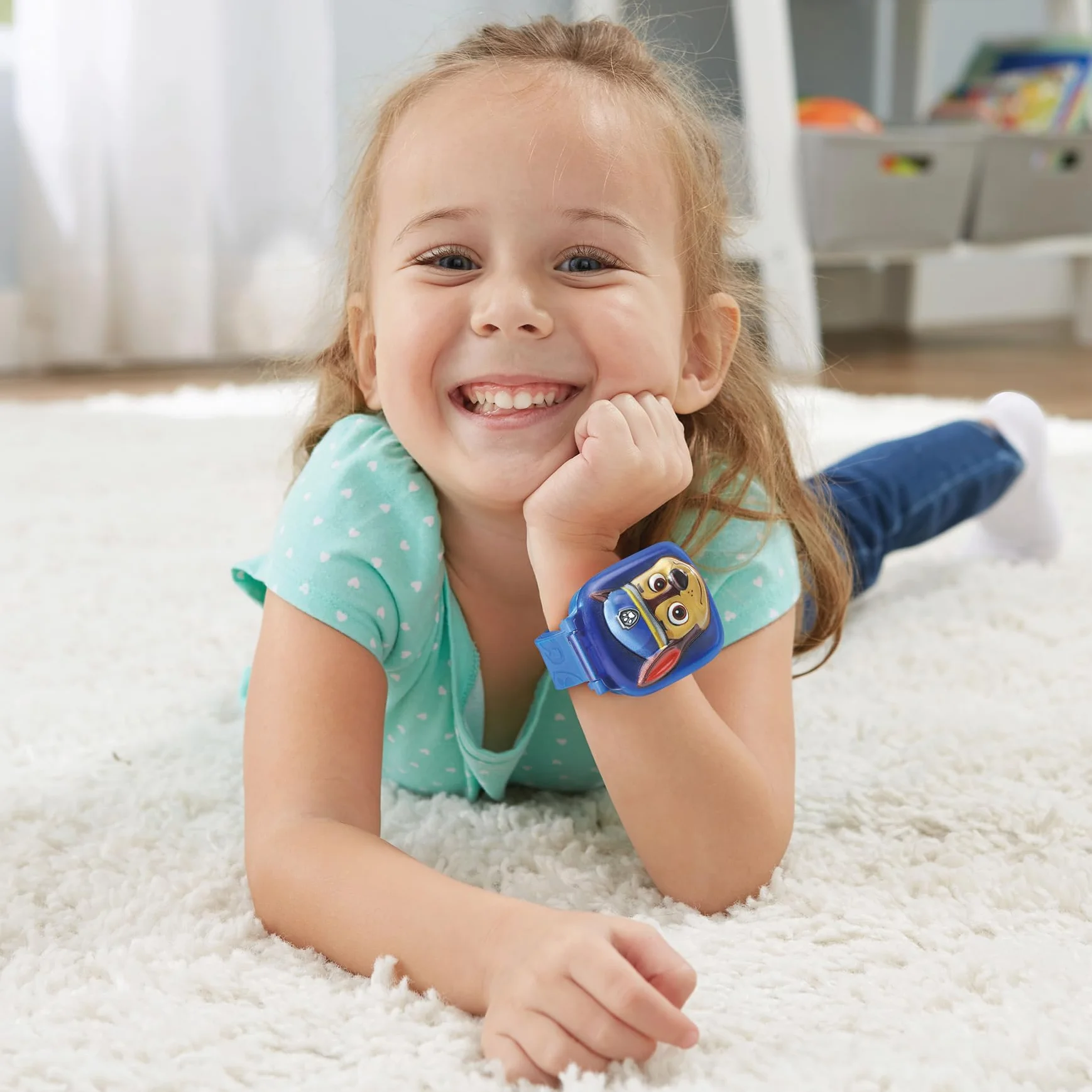 VTech PAW Patrol interaktywny zegarek Chase, zegarek dziecięcy z 4 grami, kolorowy ekran, z głosem Rydera, funkcja budzika i timera, język włoski, baterie w zestawie, 3-7 lat