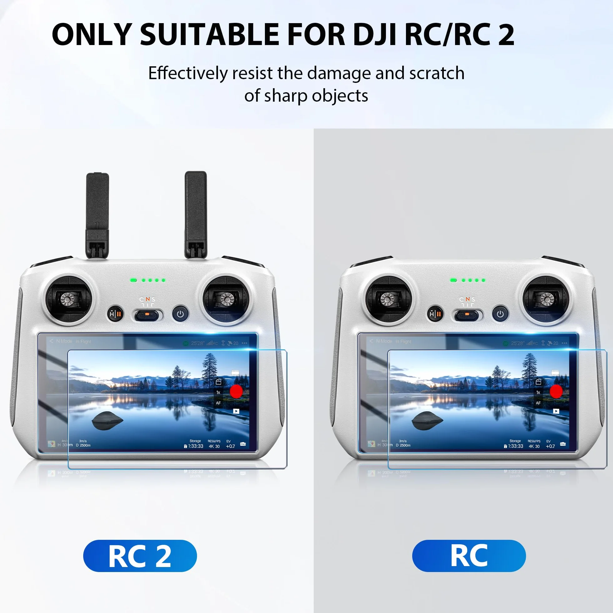STARTRC Mini 4 pro/Air 3/Mini 3/Mini 3 Pro AR folia ochronna na wyświetlacz ze szkła hartowanego folia ochronna do DJI Mini 4 pro/Mini 3/Mini 3 Pro RC/RC2 akcesoria ochronne na wyświetlacz (2 sztuki)