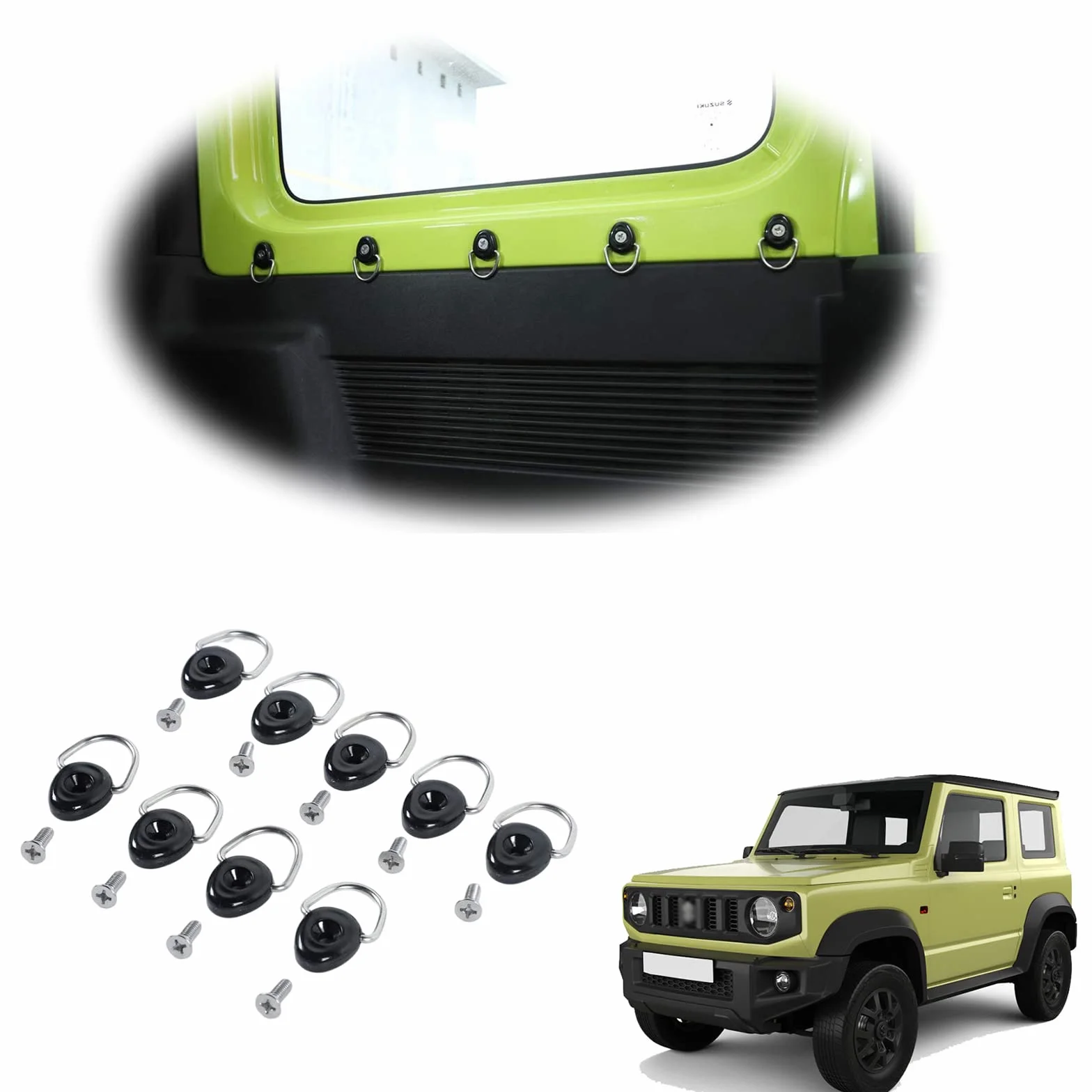 10 haczyków do bagażnika samochodowego Suzuki Jimny JB64 JB74 2019-2024, do zabezpieczenia toreb bagażowych