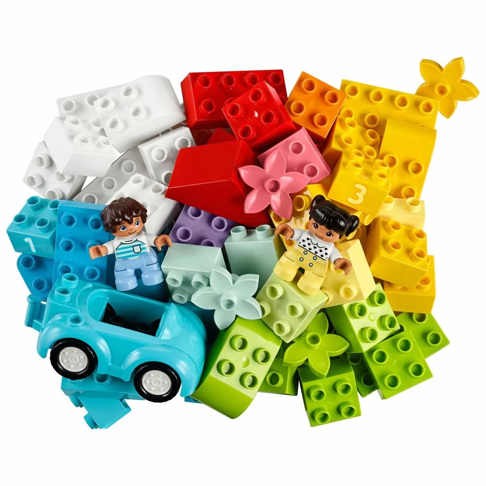 LEGO DUPLO Brick Box - Educational Stacking Toys for 1+ Year Old Boys & Girls - incl. Colourful Number Bricks, a Car & 2 Figures, plus Toy Storage - 10913