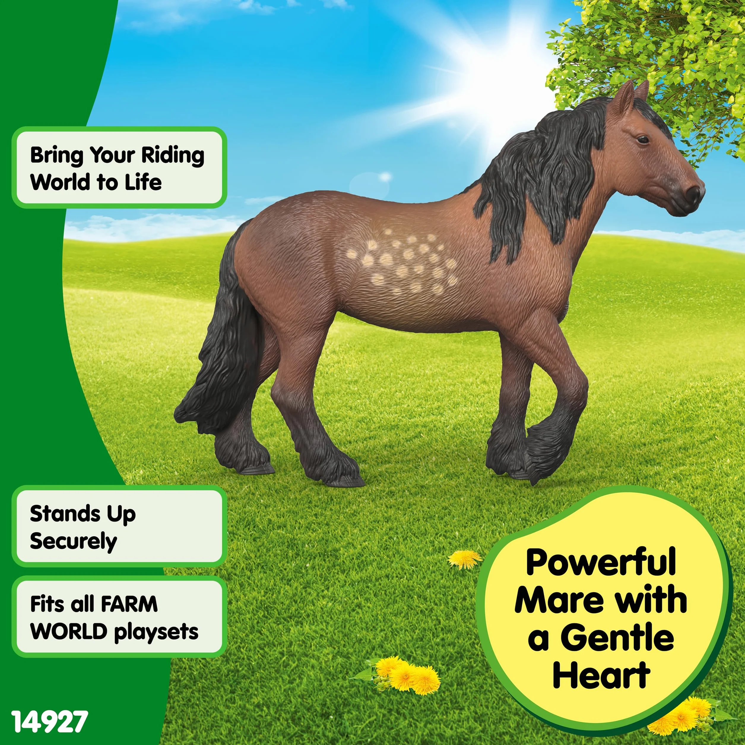 schleich FARM WORLD | Północnoszwedzka klacz zimnokrwista 14927 | Figurka konia | Prezent dla dzieci | Zabawki rolnicze od 3 lat | 15 x 4 x 11 cm