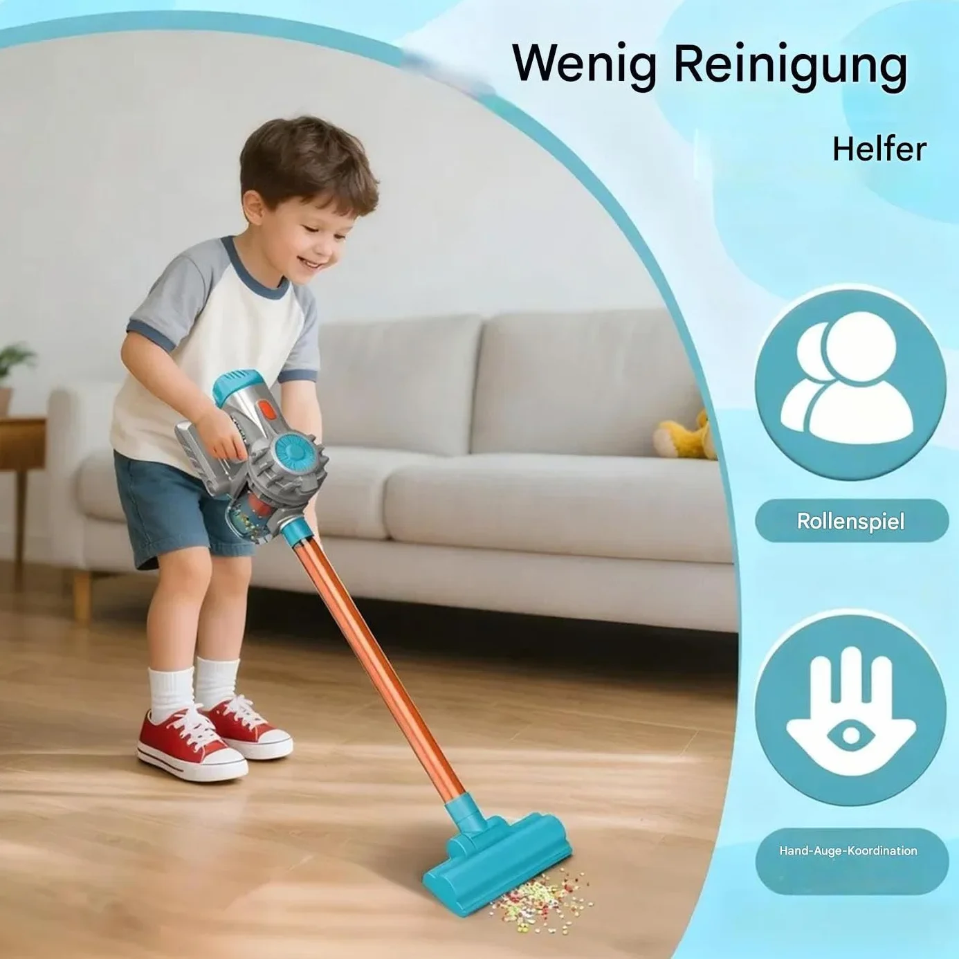 Zabawka do odkurzacza dla dzieci, interaktywna, realistyczna zabawka imitująca zabawkę, odkurzacz do naśladowania, z prawdziwą funkcją ssania, dla dziewcząt, dzieci, na urodziny, do domu, pokoju zabaw