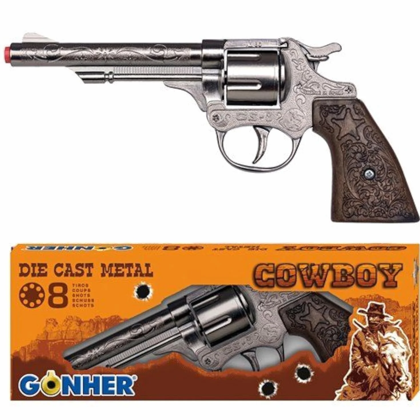 Pistolet kowbojski odlew ciśnieniowy metal 8