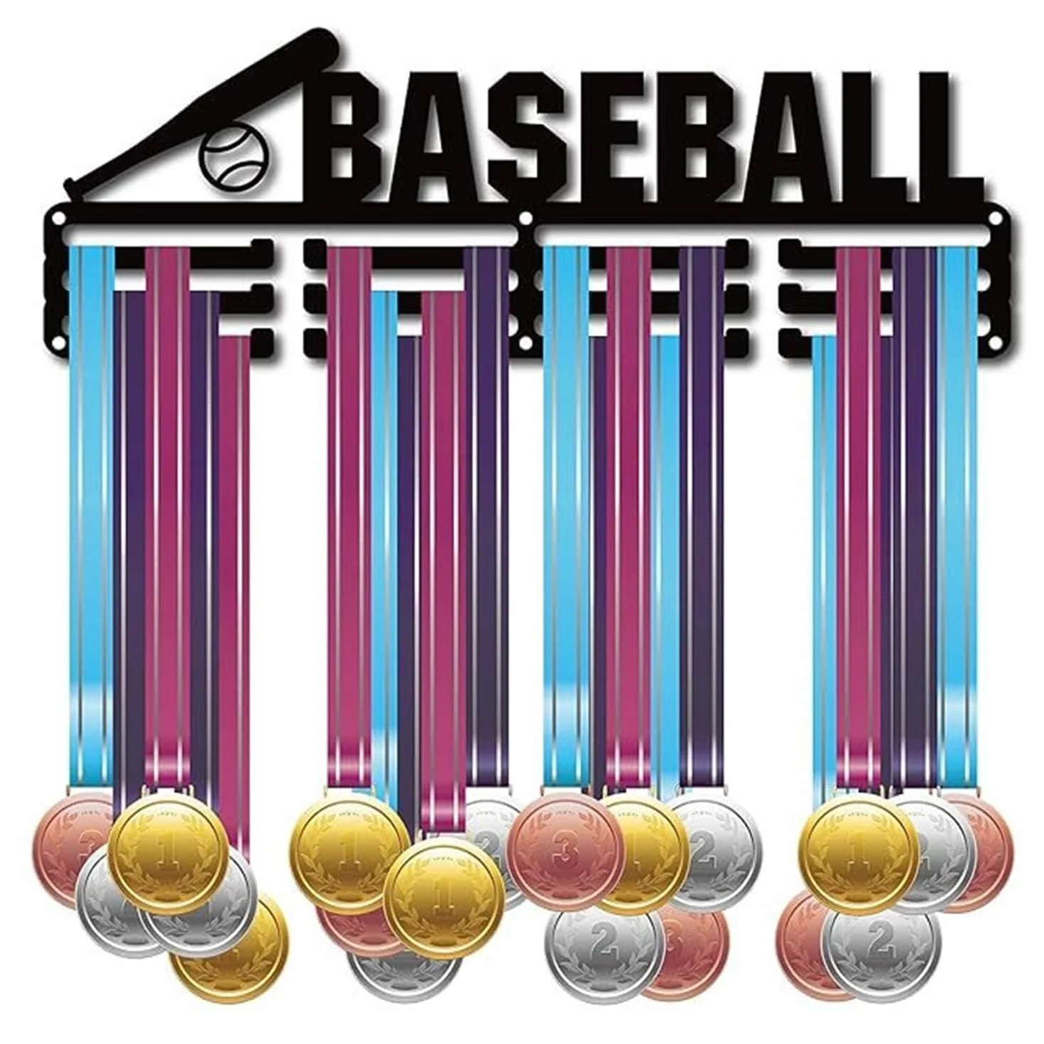Medal Display Hanger, Medal Holder Wall Mount,Heavy Duty, Non-Bent, Holds 22-33lbs, Medal Display Rack for Marathon, Gymnastics, Soccer, Swim