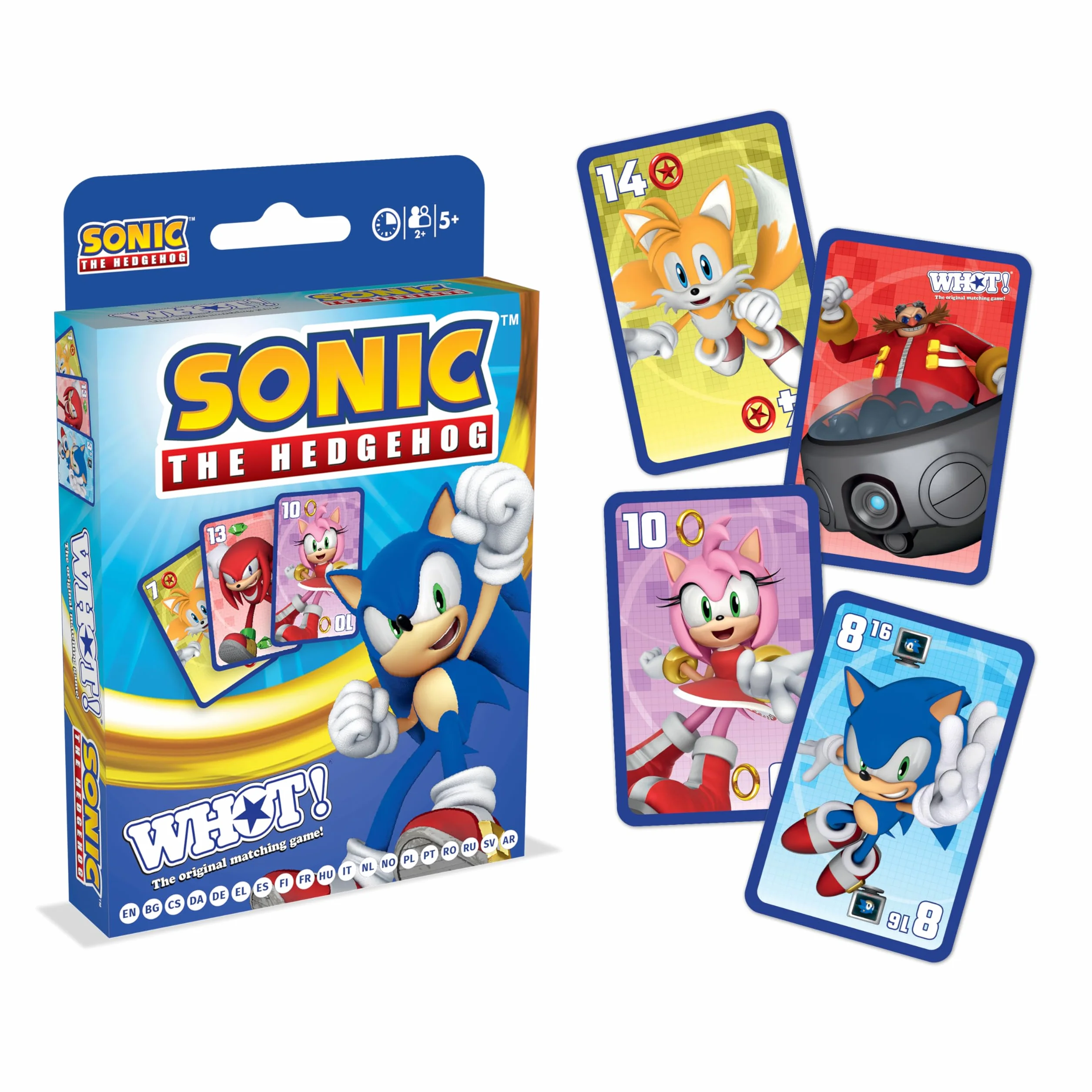 Waddingtons Number 1 Sonic WHOT! - Gra Karciana na Dopasowywanie dla Dzieci od 5 lat, dla 2-6 graczy Dopasowywanie Kart i Spostrzegawczość - Prezent dla Dziecka od 5 lat