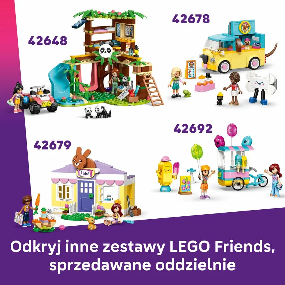 LEGO Friends Przygoda na aksolotlowej łodzi, klocki dla 5-latki z łódką, minilaleczką i mikrolaleczką, zabawka dla dziecka do odgrywania ról, pomysł na prezent dla dziewczynki od 5 lat i chłopca 42681